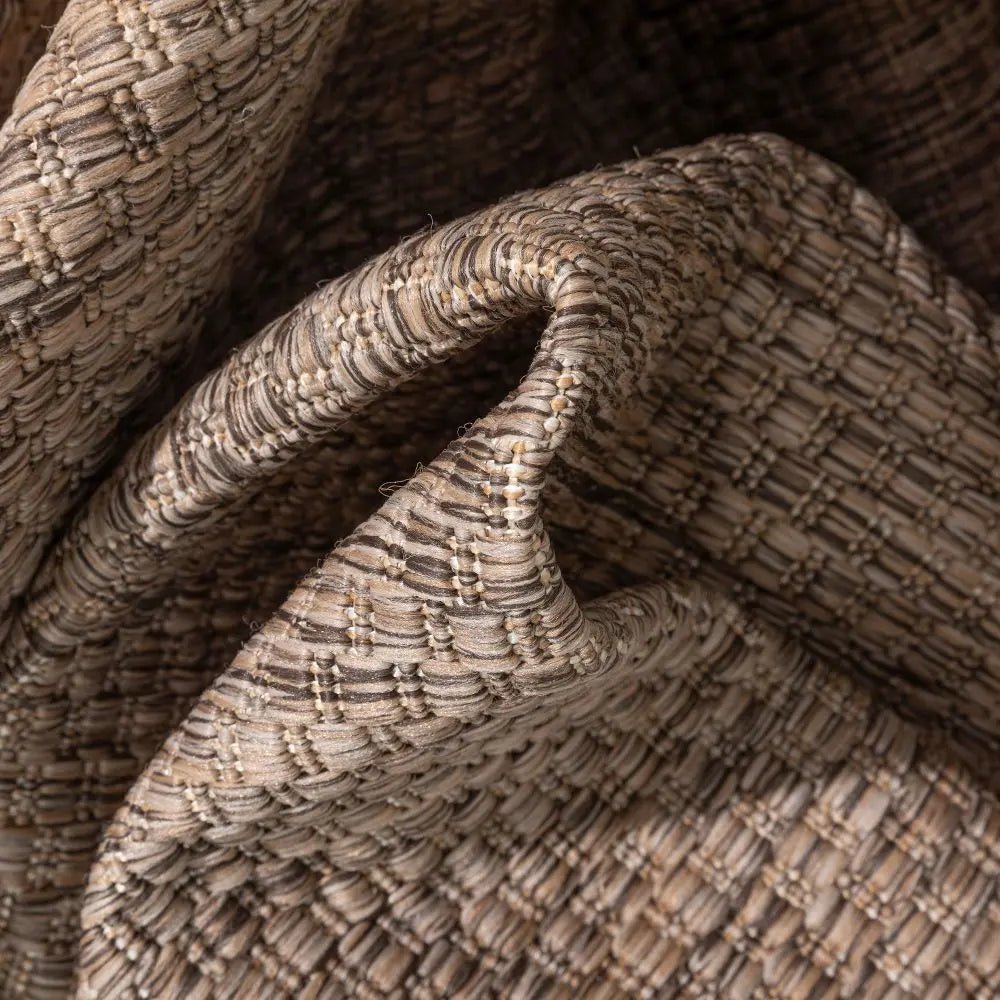 Leif Nordic Geometric Indoor Outdoor Taupe Flatweave 5'3" x 7'3" Rug Well Woven