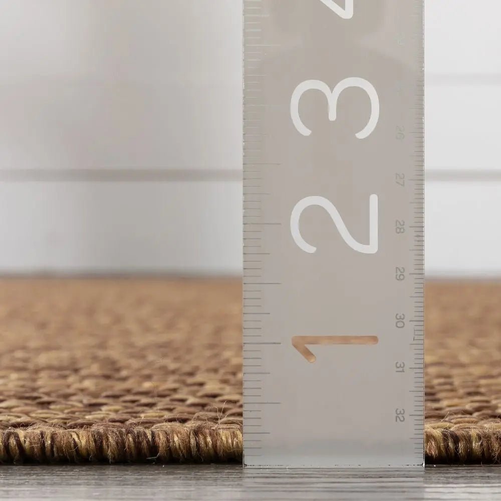 Leif Nordic Geometric Indoor Outdoor Coffee Flatweave 5'3" x 7'3" Rug Well Woven