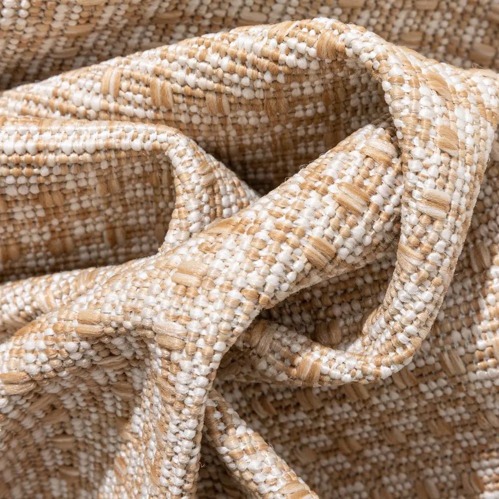 Odin Solid & Striped Border Indoor Outdoor Taupe Flatweave Rug Well Woven