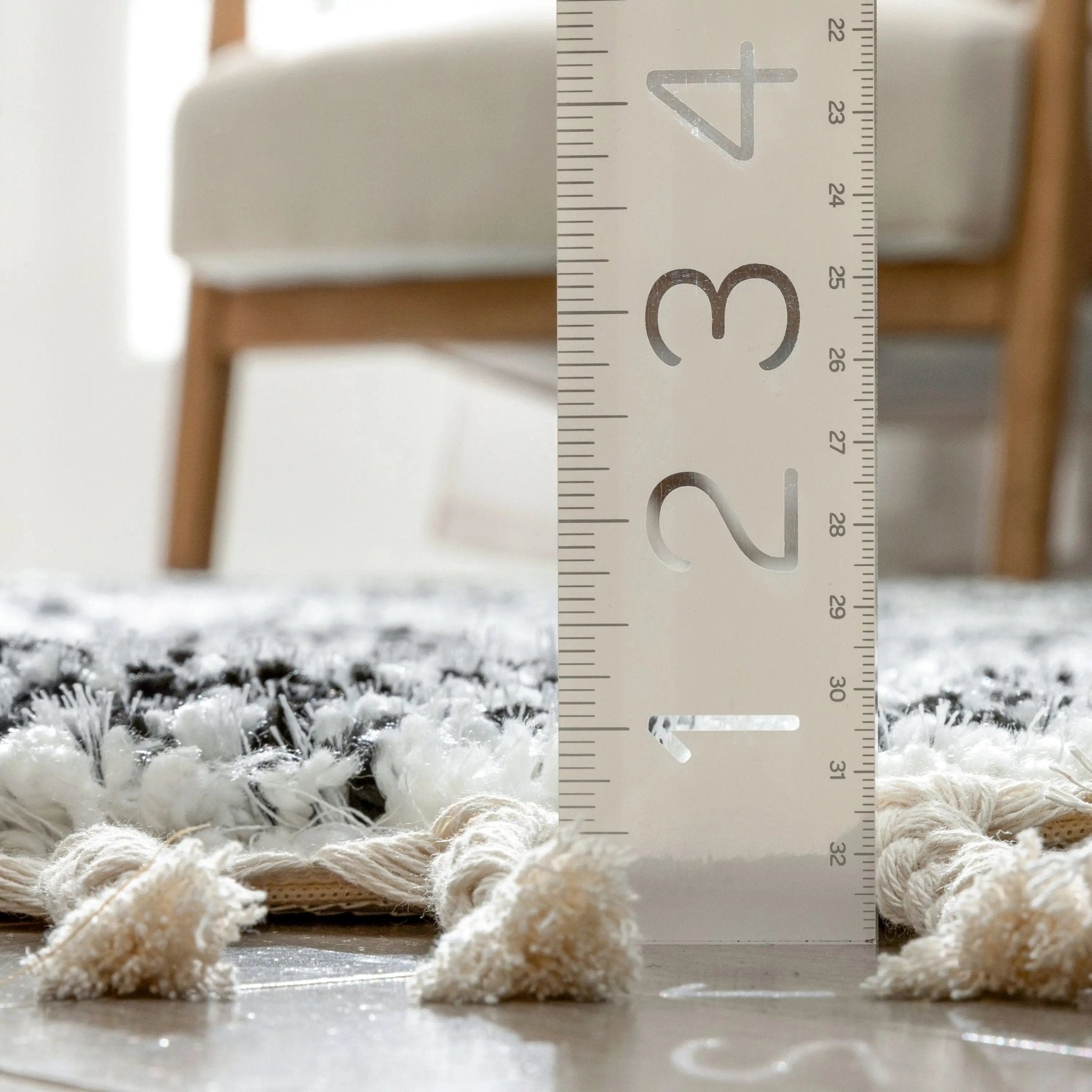 Tayanna Tribal Moroccan Ivory Shag Rug Well Woven