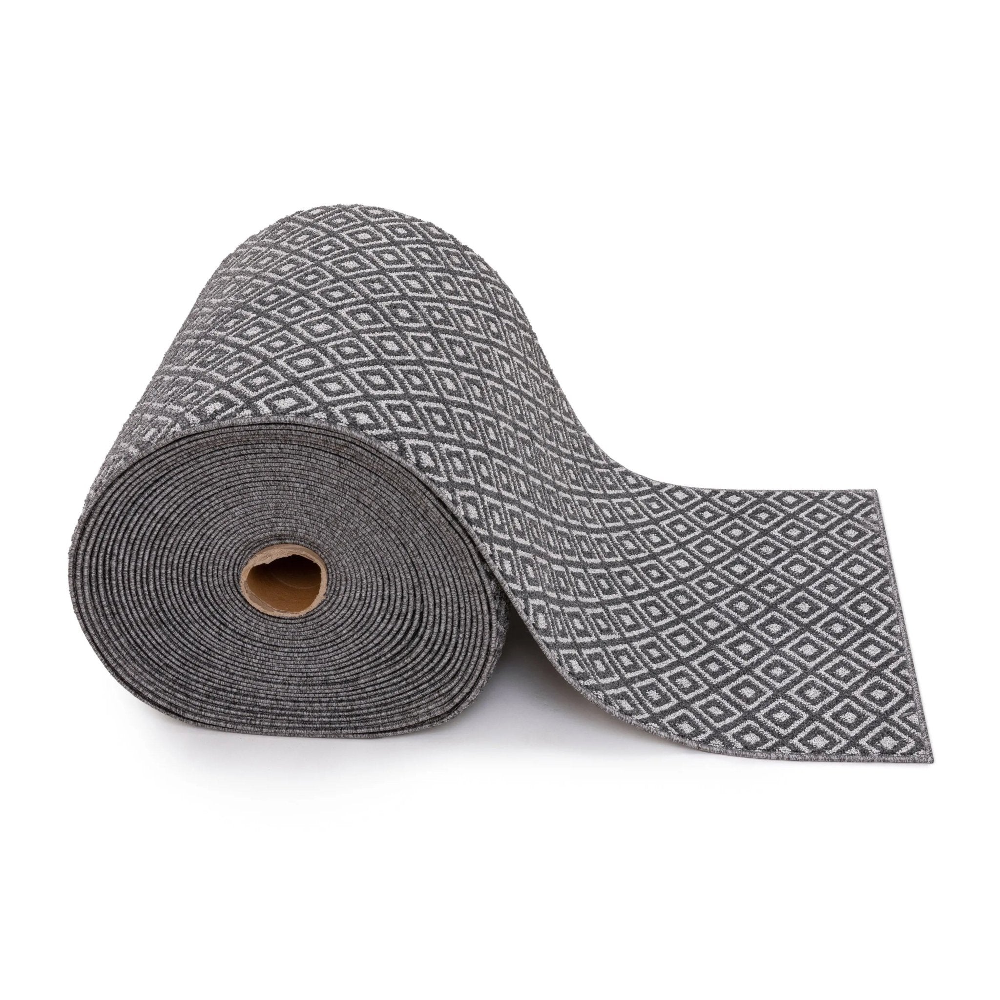 Custom Size Runner Pia Tribal Geometric Diamond Pattern Dark Grey Choose Your Width x Choose Your Length Hallway Runner Rug Well Woven