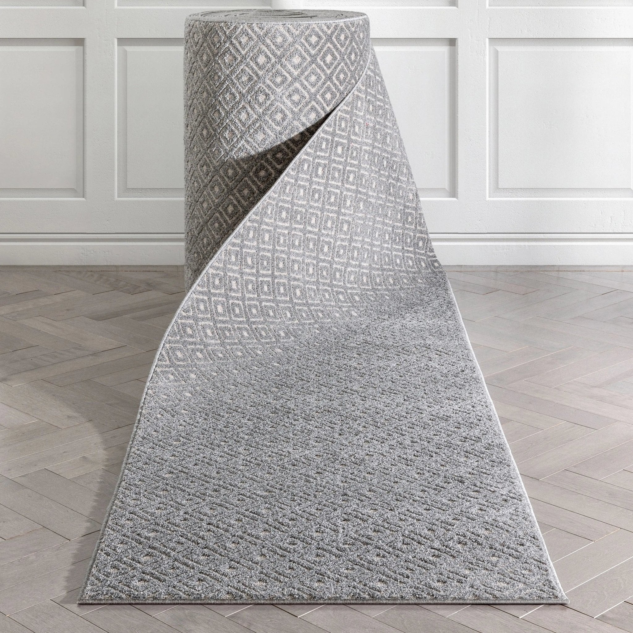 Custom Size Runner Pia Tribal Geometric Diamond Pattern Grey Choose Your Width x Choose Your Length Hallway Runner Rug Well Woven