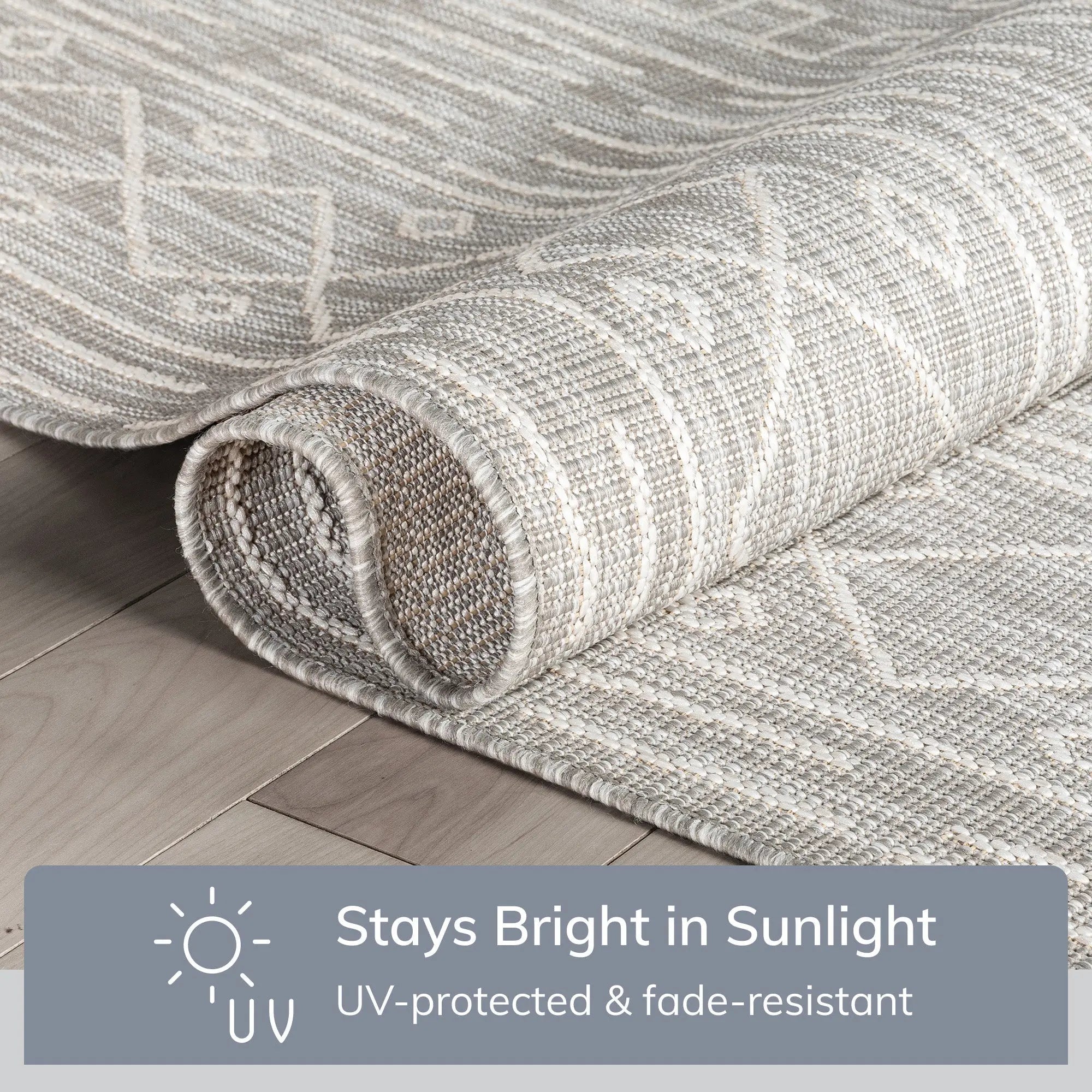 Anza Tribal Geometric Pattern Grey 5'3" x 7'3" Flat-Weave Indoor/Outdoor Rug Well Woven