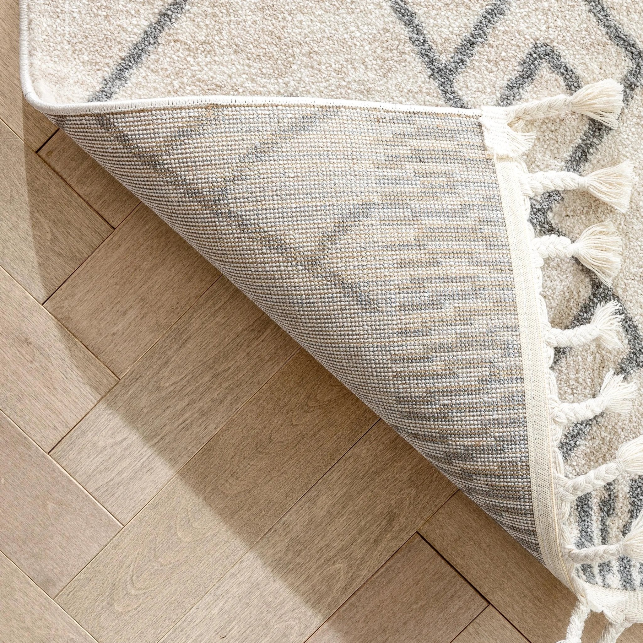 Diodelly Moroccan Lattice Trellis Ivory Grey Rug Well Woven