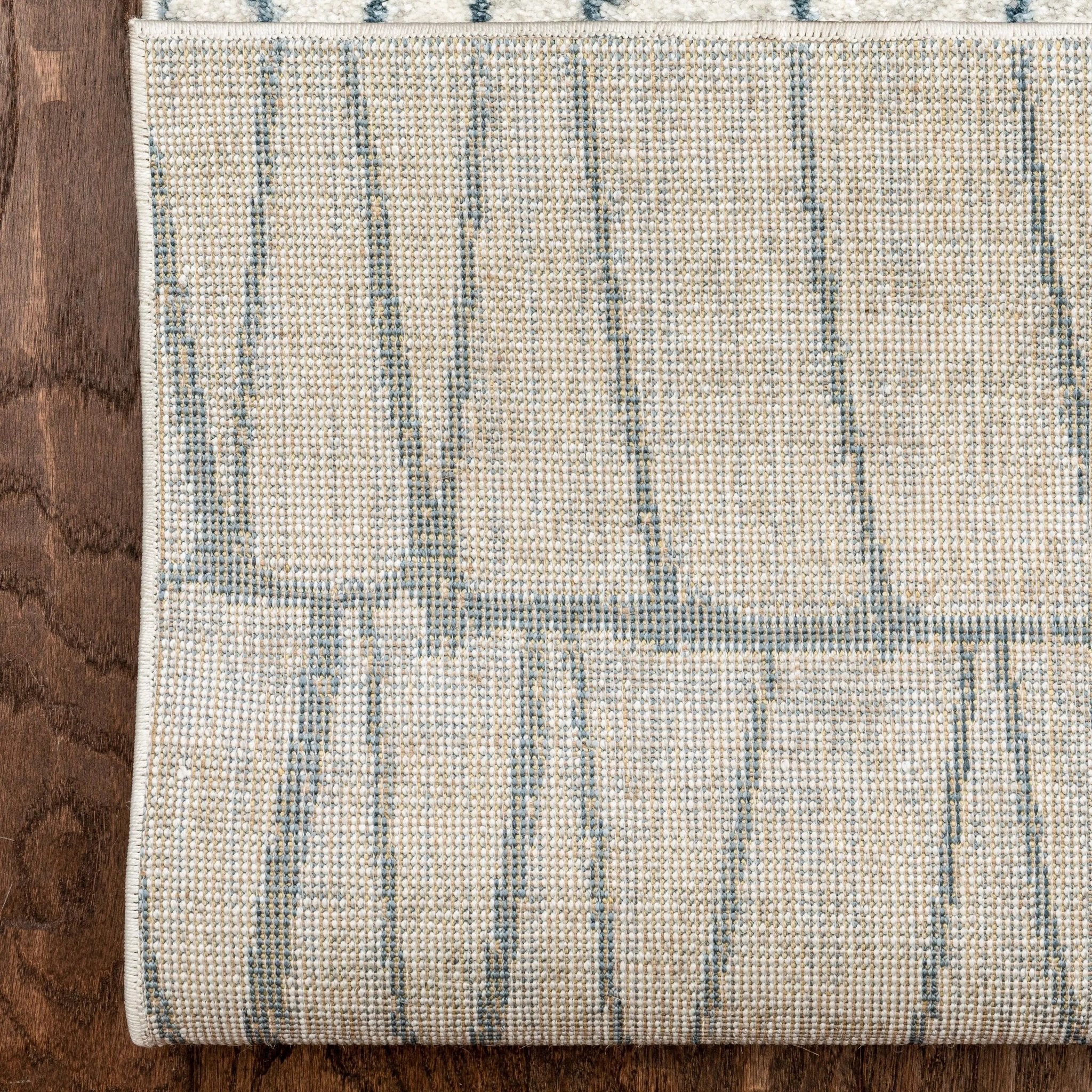 Custom Size Runner Crisscross Retro Geometric Pattern Blue Ivory 27 Inch Width x Choose Your Length Hallway Runner Rug Well Woven