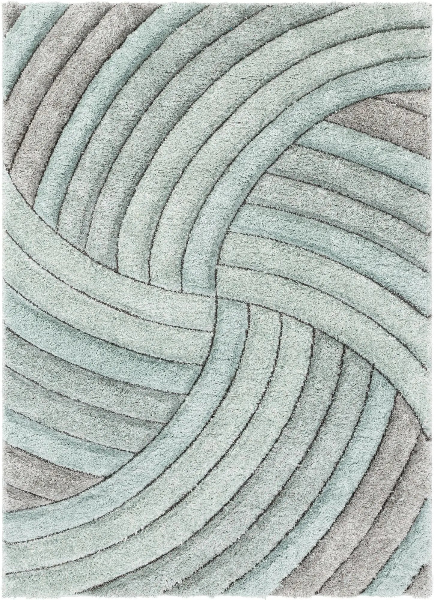 Ucci Blue Modern 3D Textured Shag Rug By Chill Rugs Well Woven