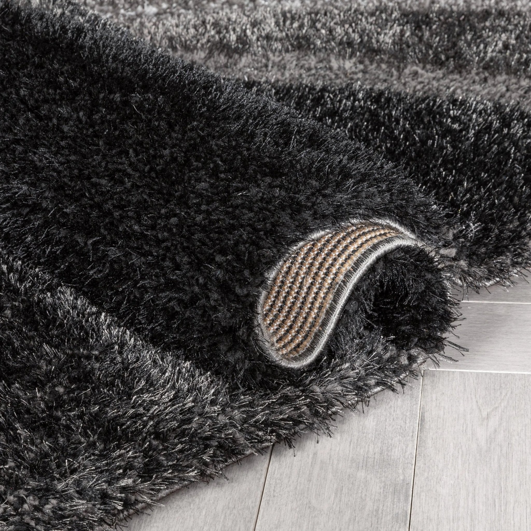 Luz Modern Geometric Black 3D Textured Thick & Soft Shag Rug Well Woven