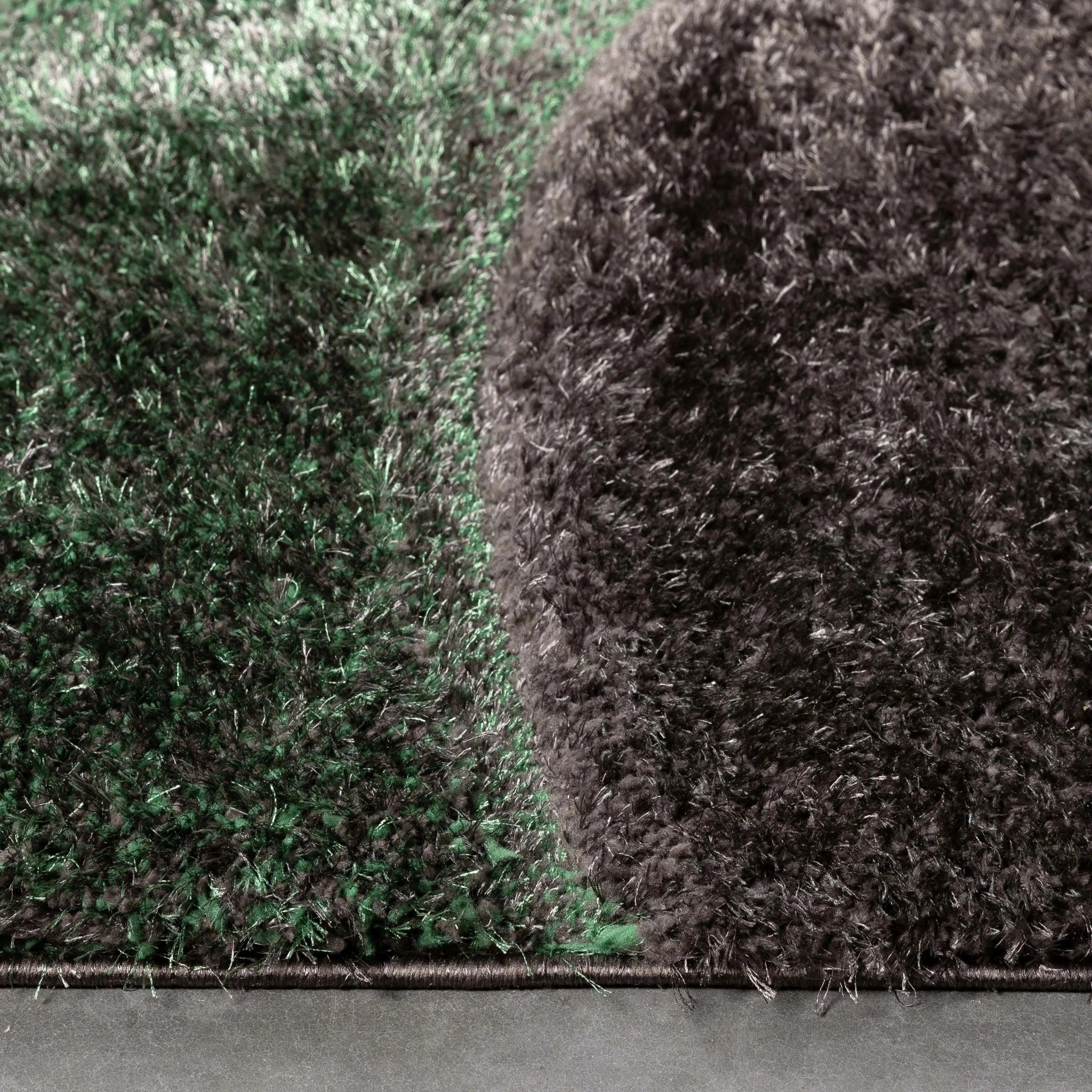 Luz Modern Geometric Green 3D Textured Thick & Soft Shag Rug Well Woven