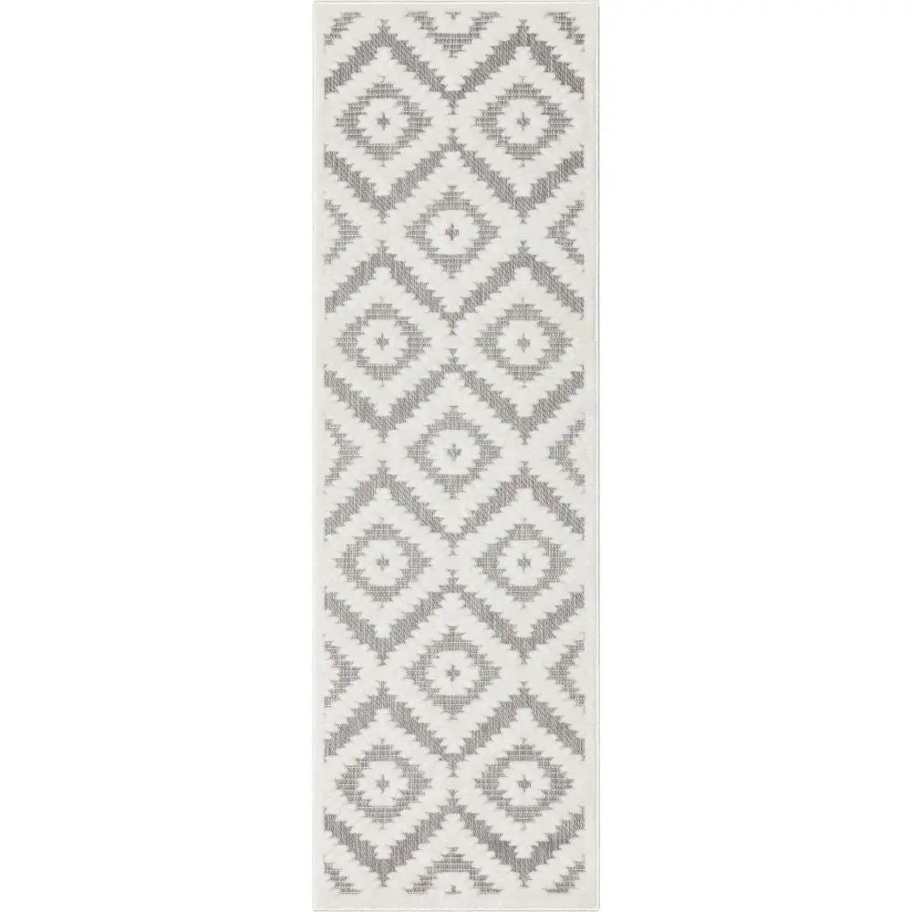 Keiko Tribal Moroccan Indoor/Outdoor Grey High-Low Rug Well Woven