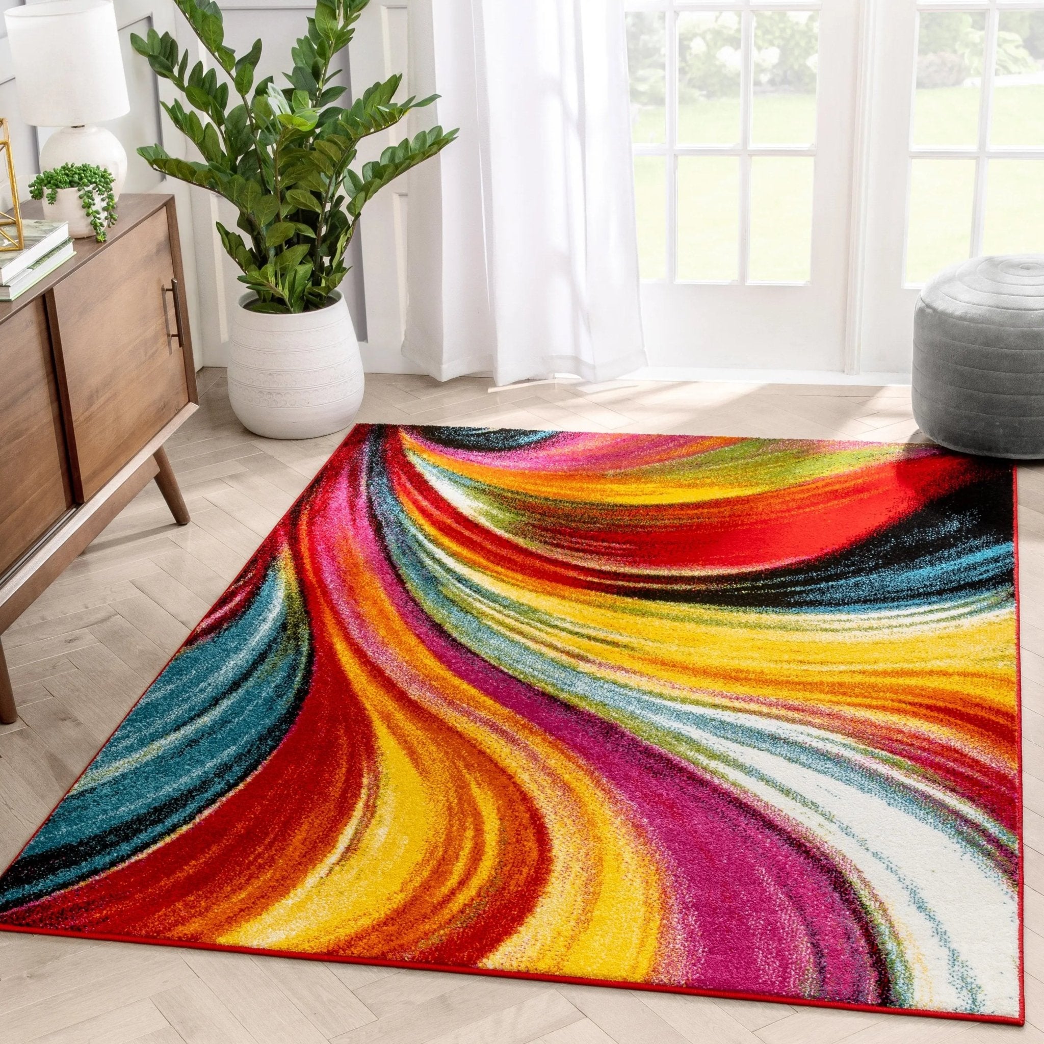 Pleasure Multi Modern Bright Rug Well Woven