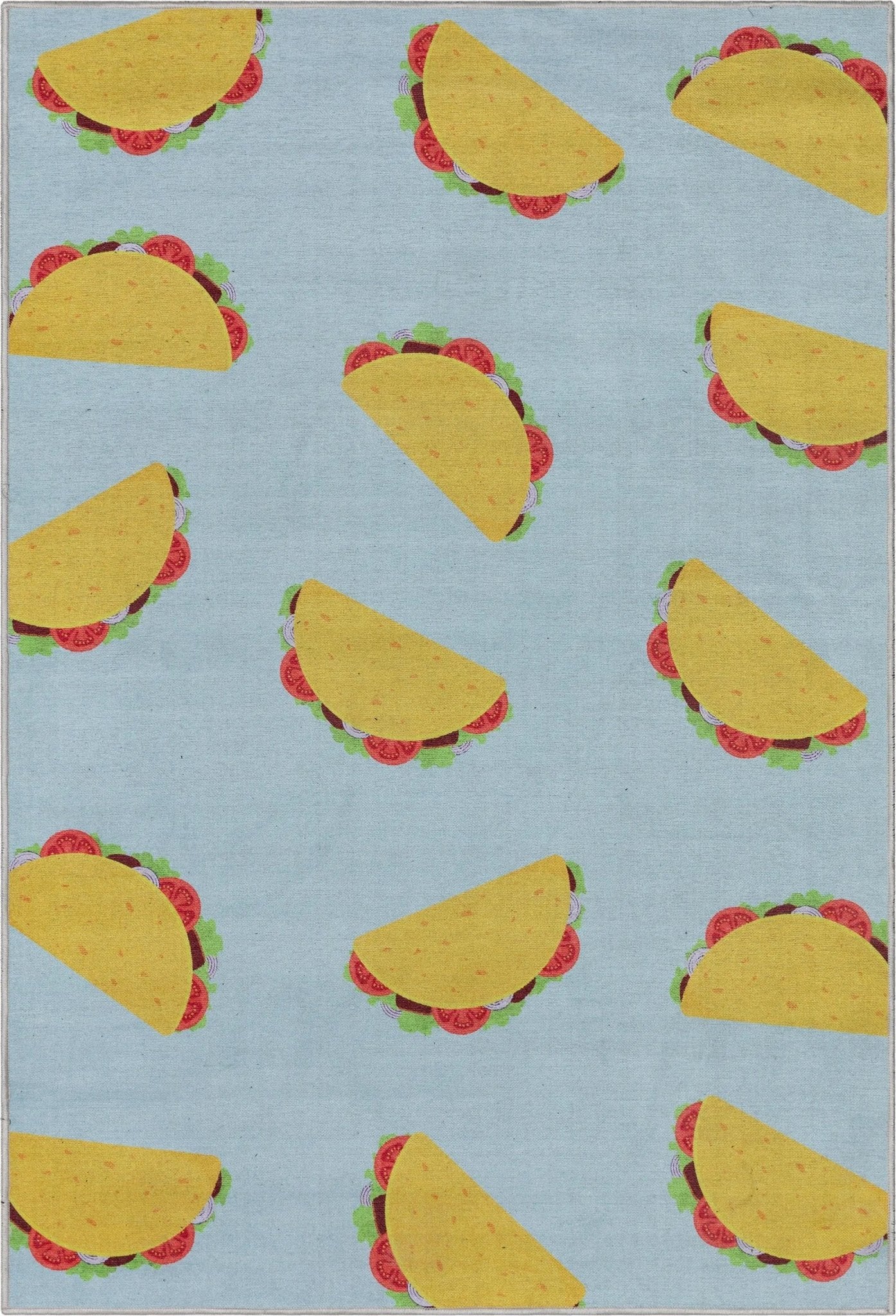 Multi Tacos Novelty Multi Blue Flat-Weave Rug Well Woven
