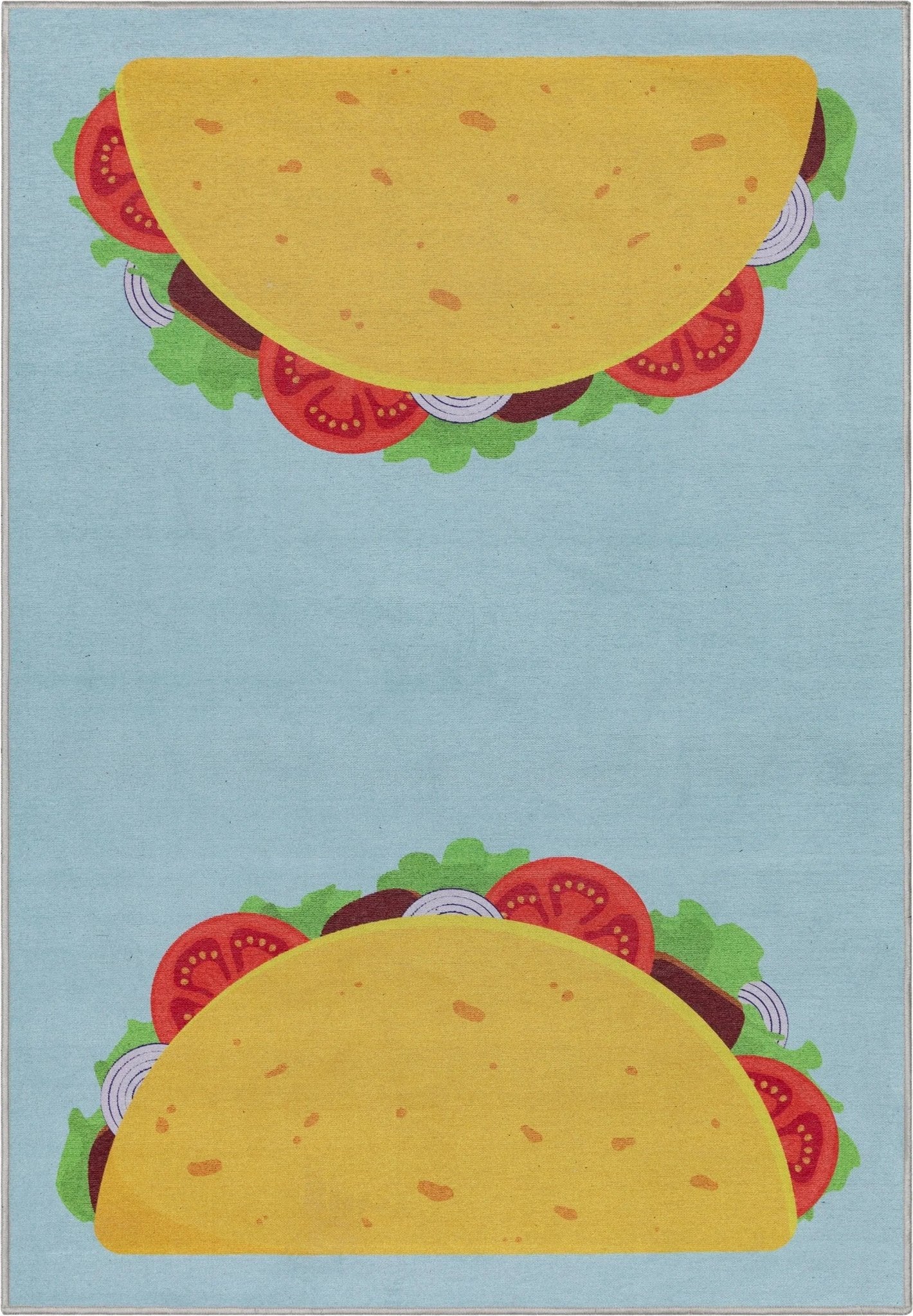 Taco Novelty Multi Blue Flat-Weave Rug Well Woven