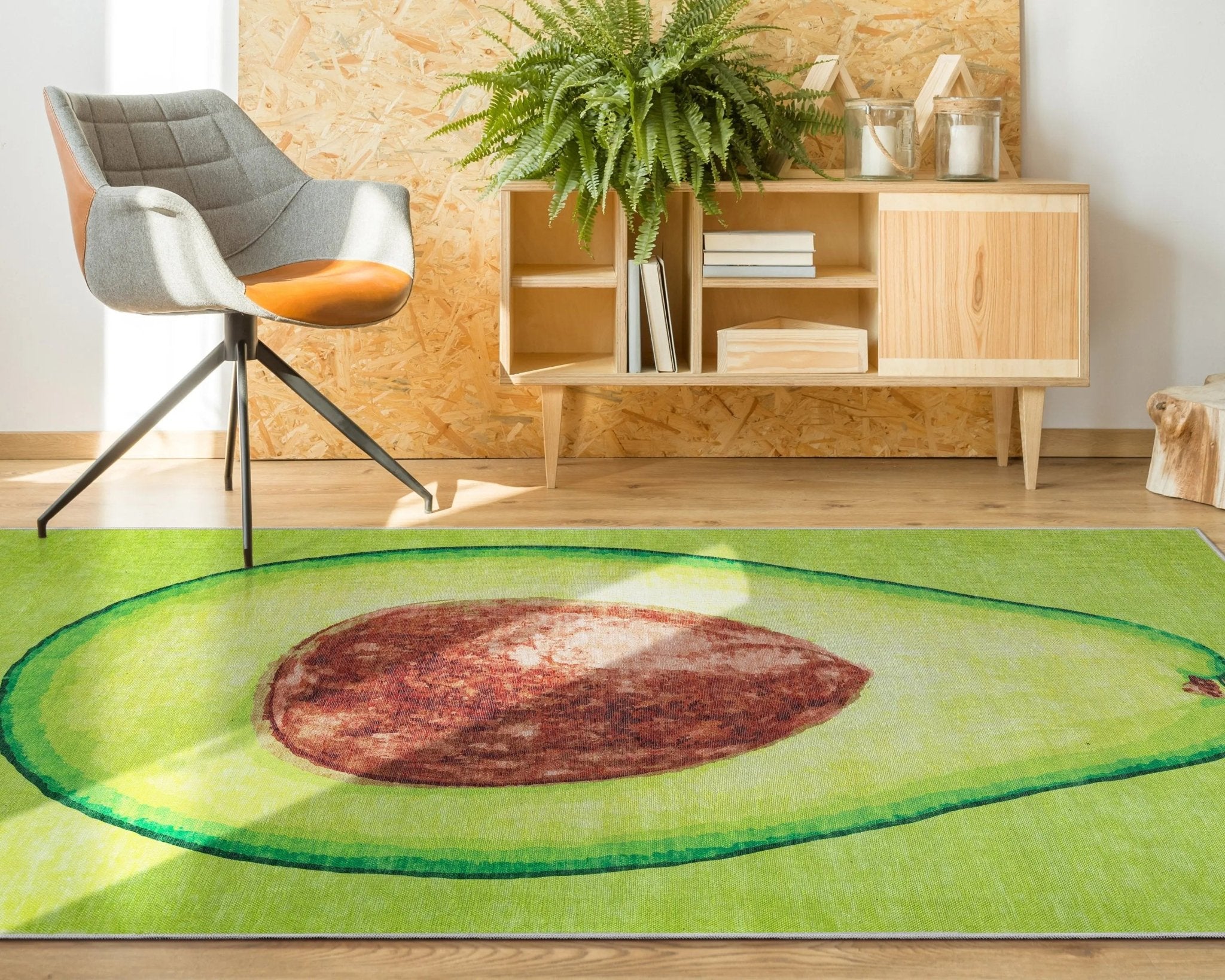 Avocado Novelty Green Flat-Weave Rug Well Woven
