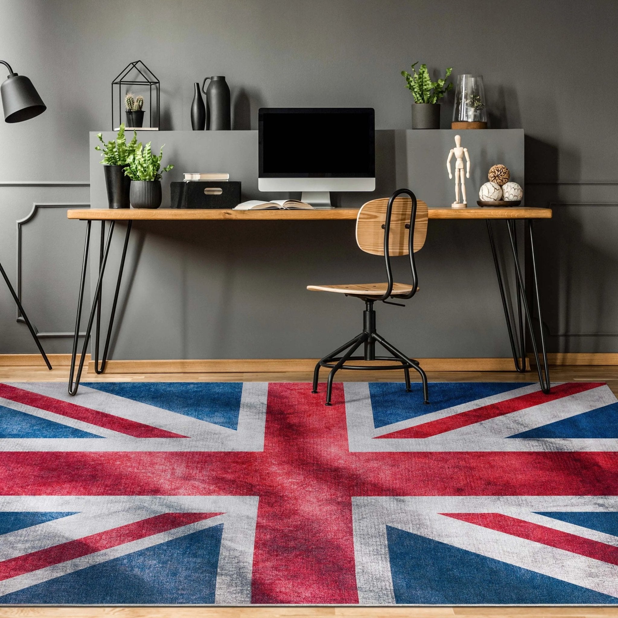 Apollo British Flag Red Blue White Novelty Flat-Weave Rug Well Woven