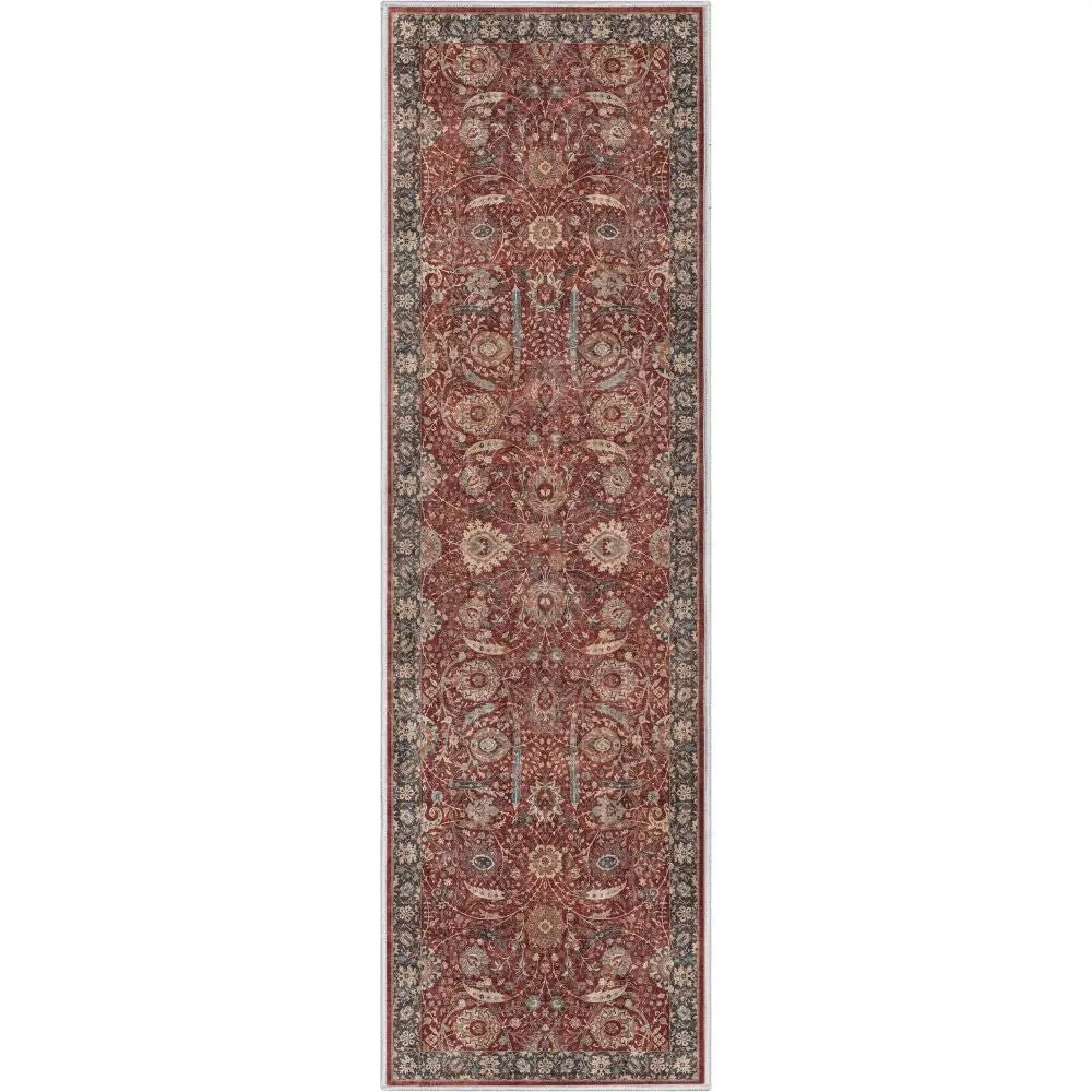 Liana Vintage Oriental Red Flat-Weave Rug Well Woven