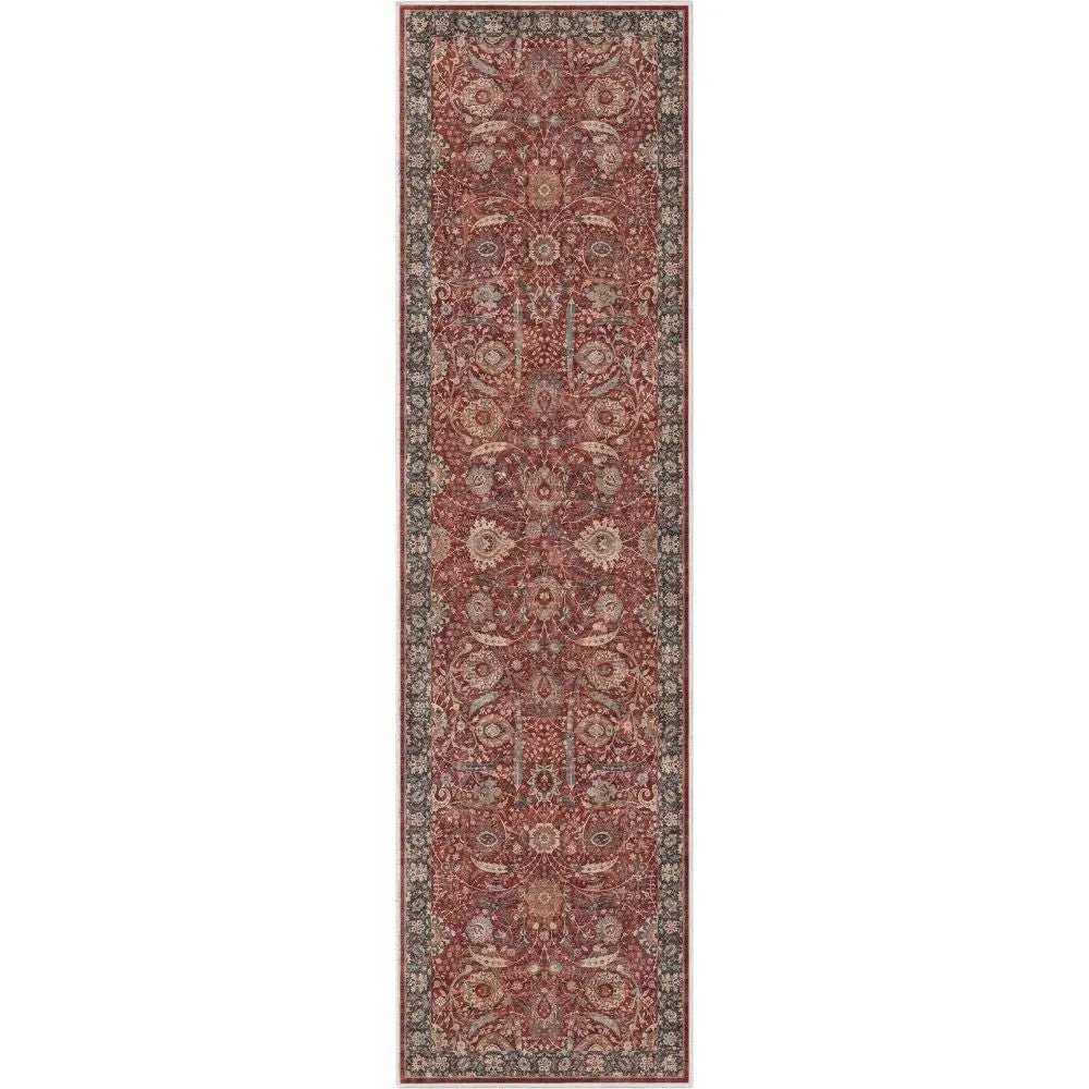 Liana Vintage Oriental Red Flat-Weave Rug Well Woven