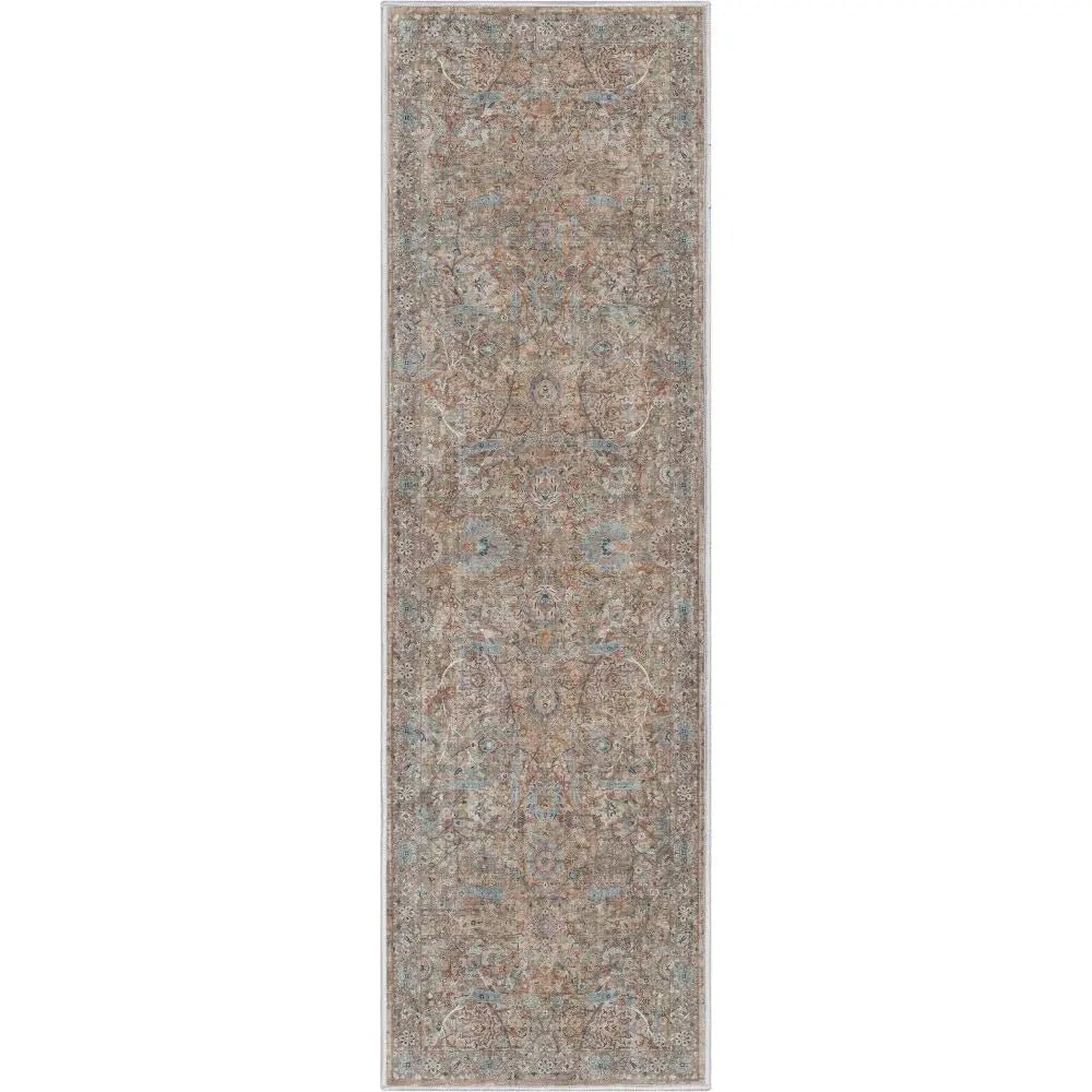 Emilia Vintage Persian Floral Blue Flat-Weave Rug Well Woven