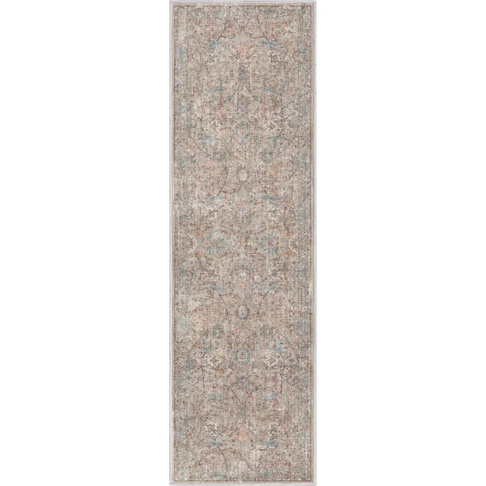 Emilia Vintage Persian Floral Ivory Flat-Weave Rug Well Woven