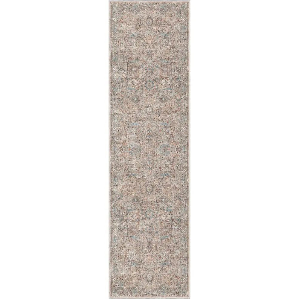 Emilia Vintage Persian Floral Ivory Flat-Weave Rug Well Woven