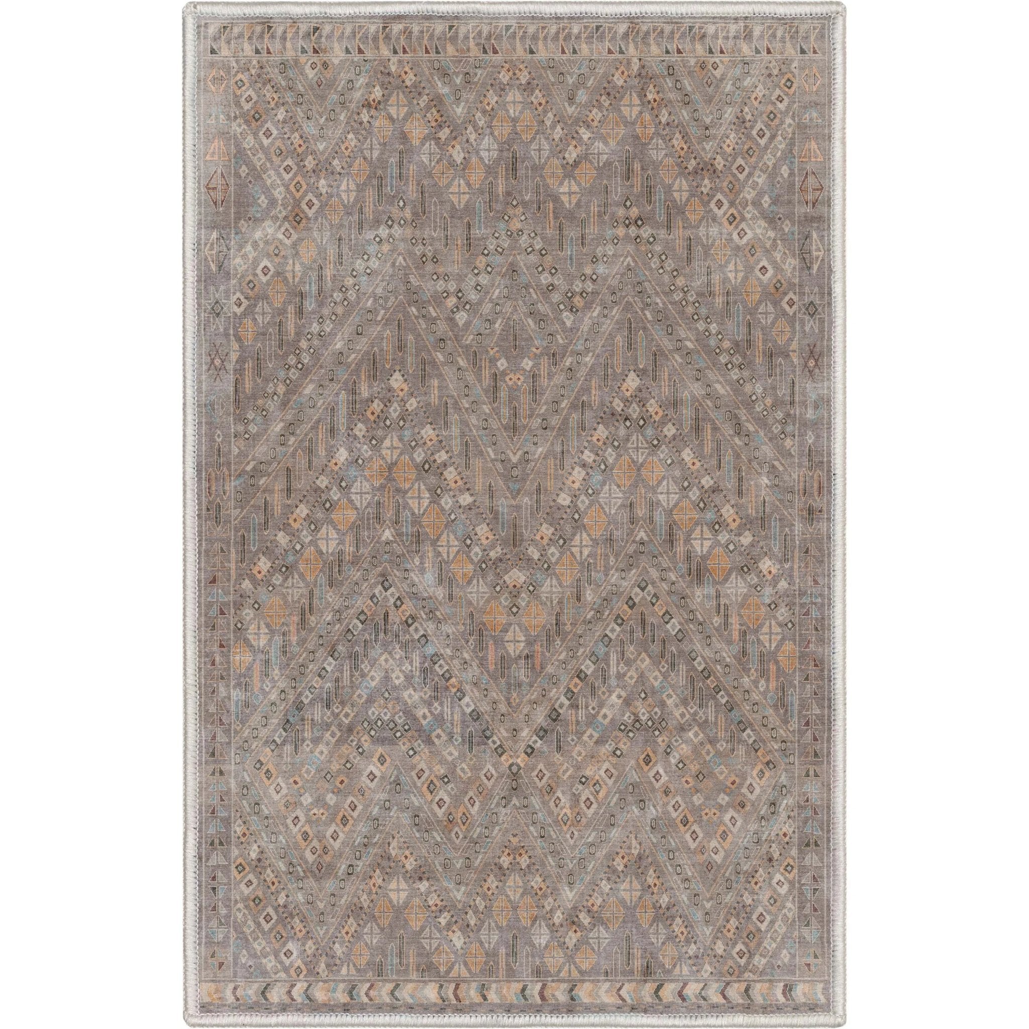 Anya Vintage Tribal Chevron Grey Flat-Weave Rug Well Woven