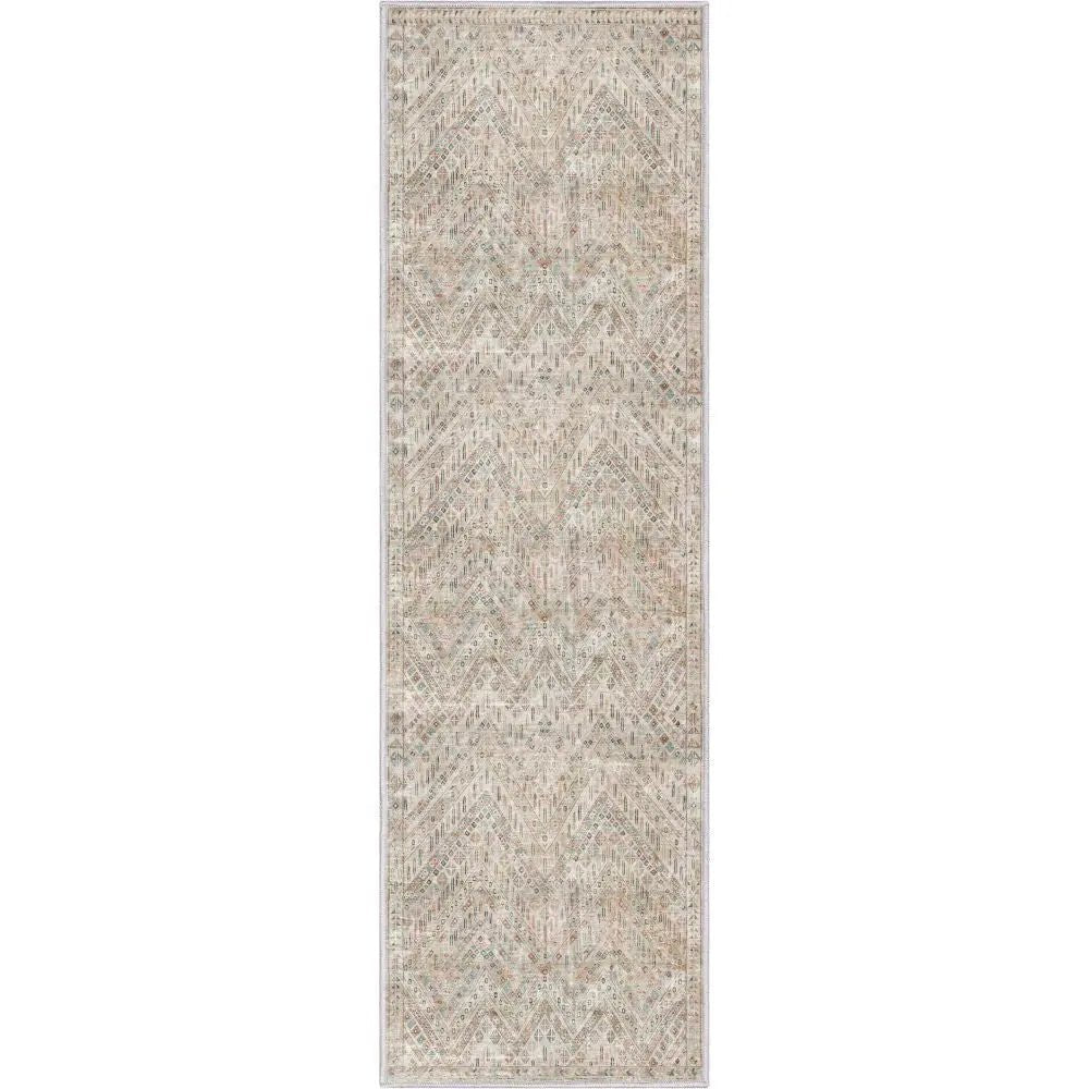 Anya Vintage Tribal Chevron Ivory Flat-Weave Rug Well Woven