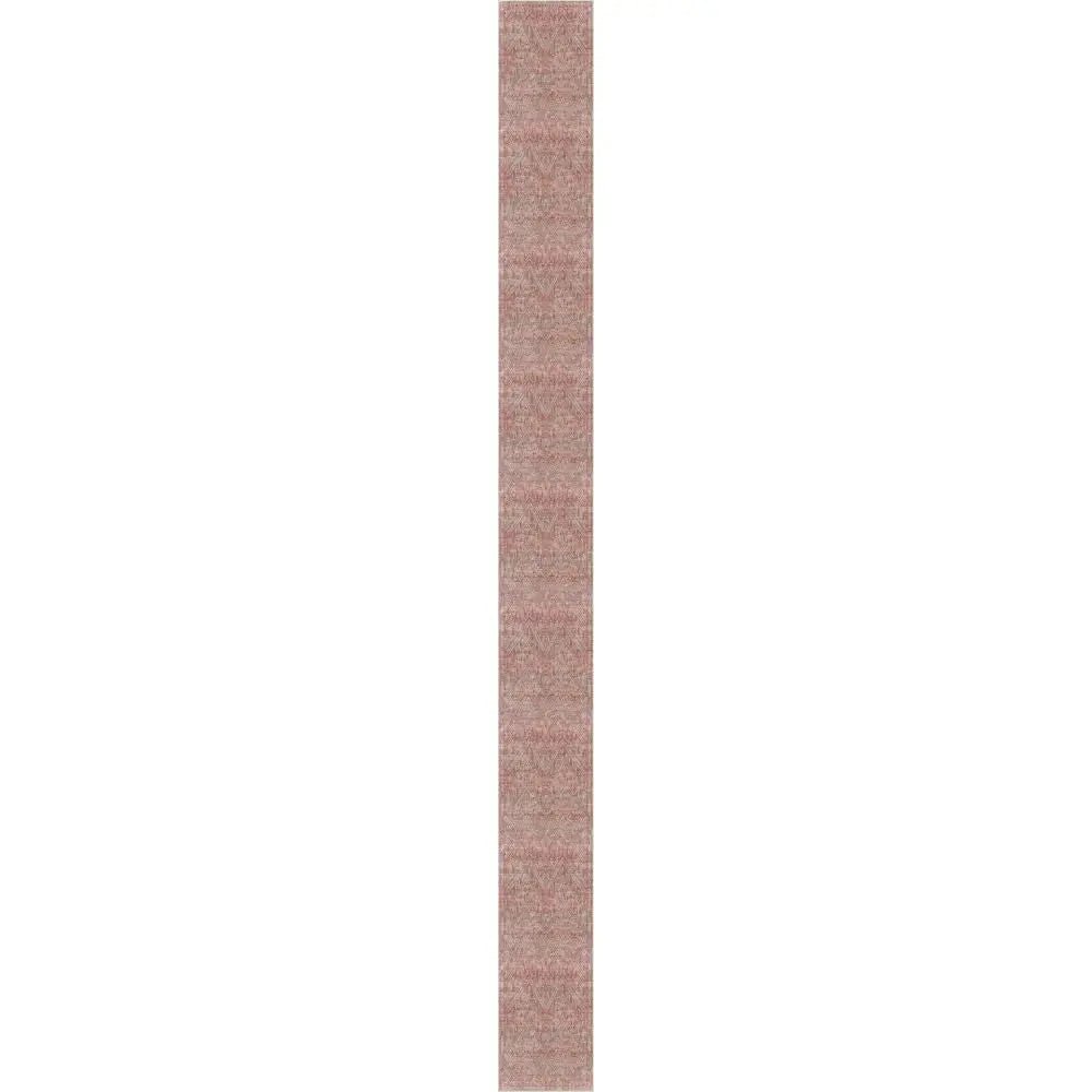 Anya Vintage Tribal Chevron Pink Beige Rust Flat-Weave Rug Well Woven