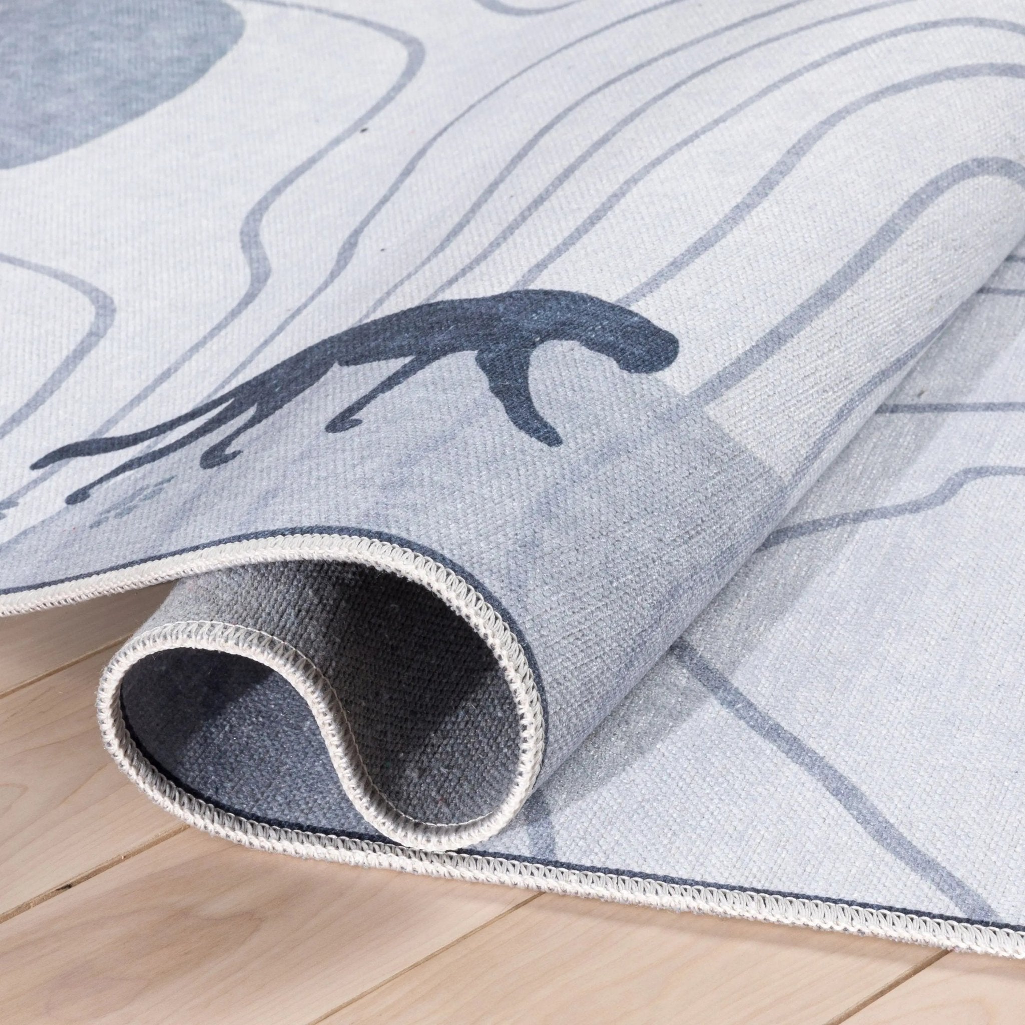 Safari Modern Grey Kids Flat-Weave Rug Well Woven