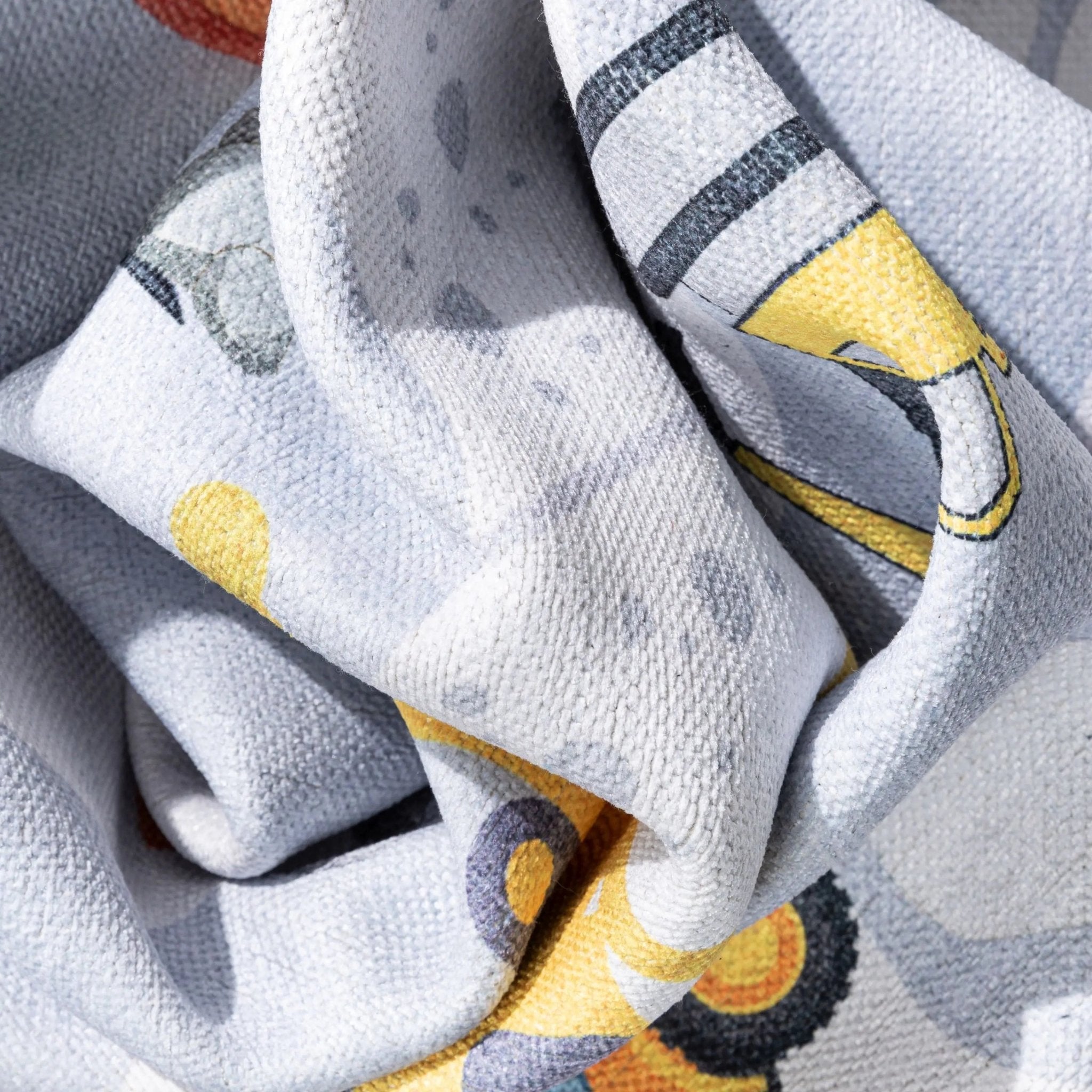 Construction Modern Grey Multi Kids Flat-Weave Rug Well Woven