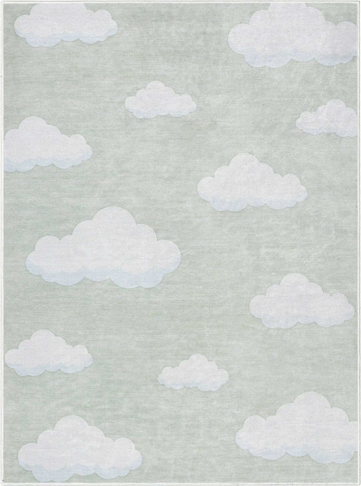 Cloud 9 Modern Sage Green Kids Flat-Weave Rug Well Woven