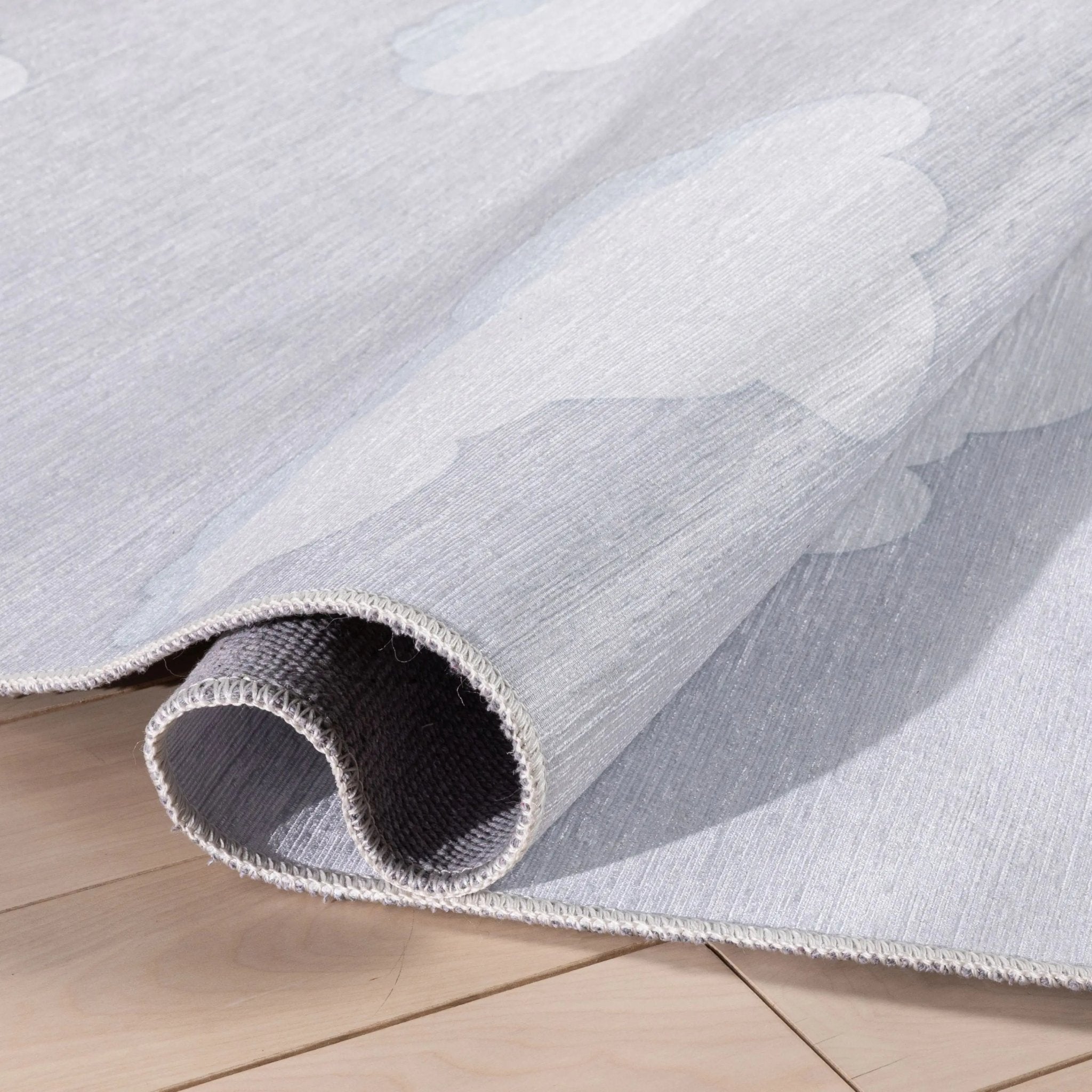 Cloud 9 Modern Grey Kids Flat-Weave Rug Well Woven