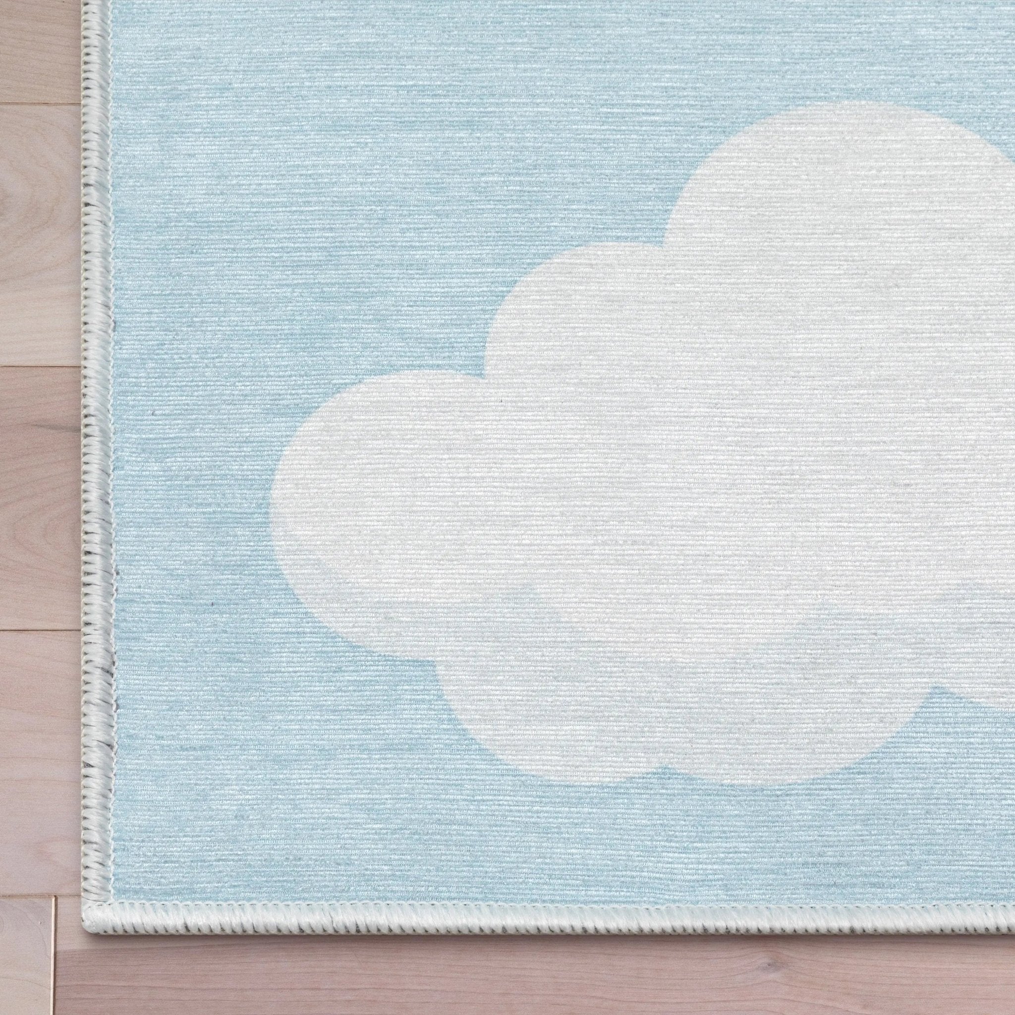 Cloud 9 Modern Blue Kids Flat-Weave Rug Well Woven
