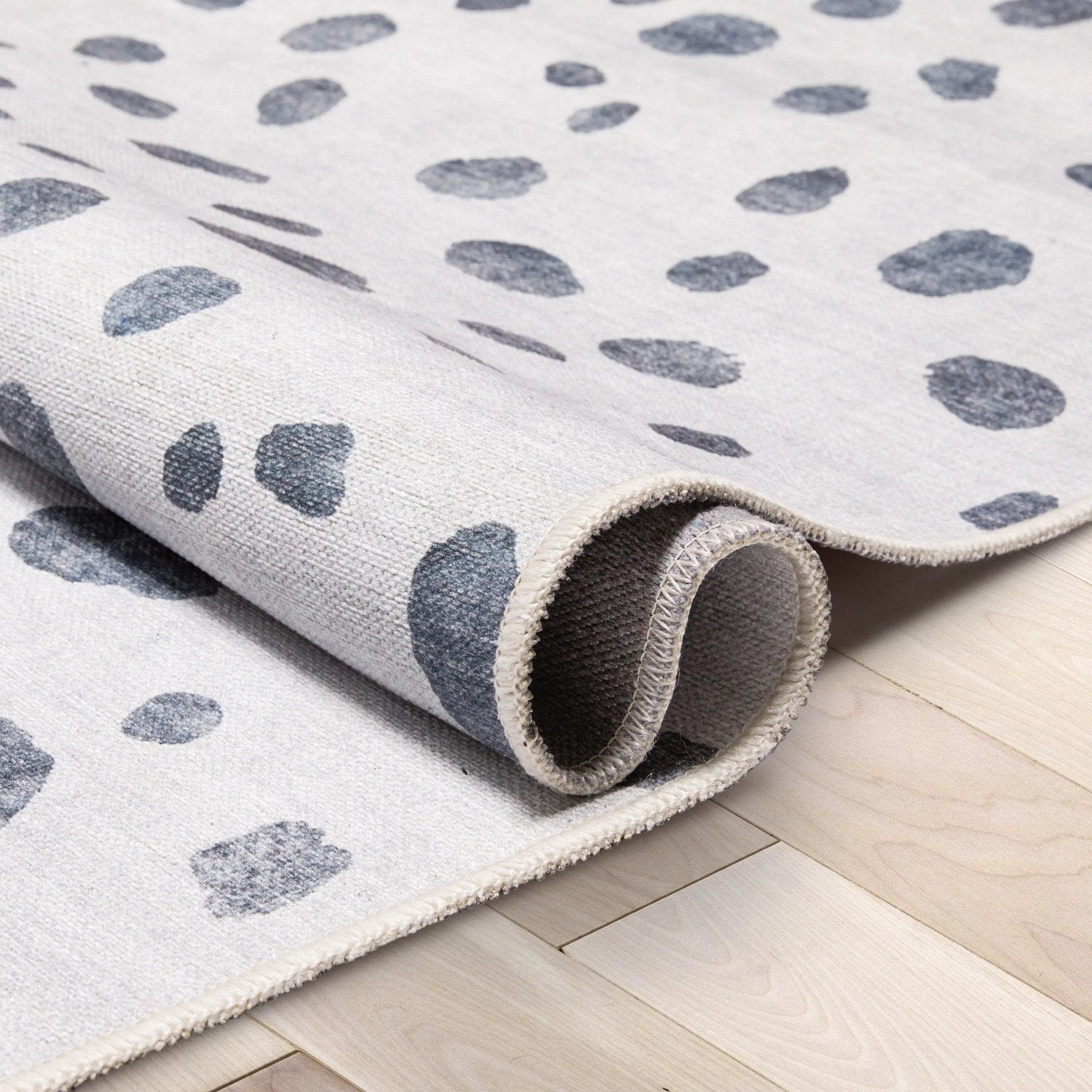 Animal Dots Modern Ivory Black Area Flat-Weave Rug Well Woven