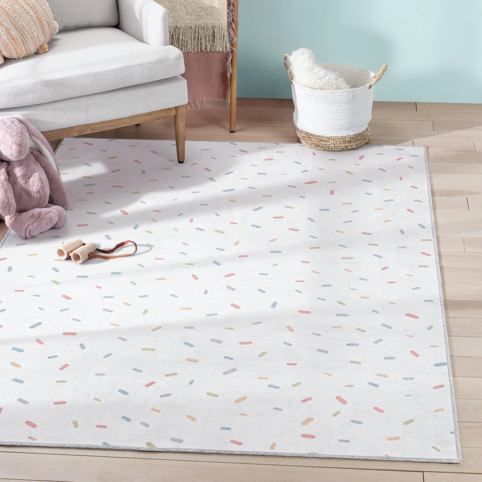 Sprinkles Modern Multi Color Area Flat-Weave Rug Well Woven