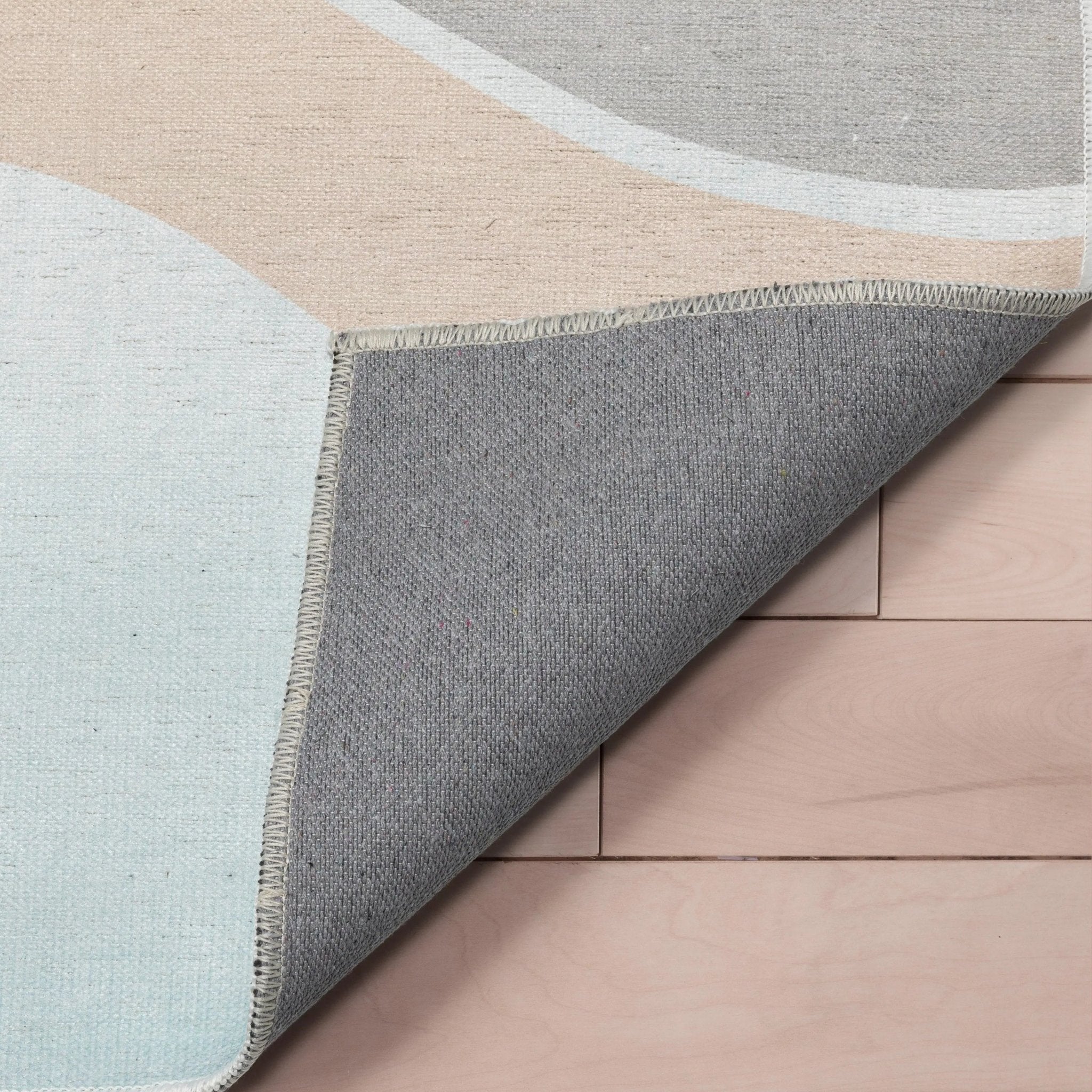 Curved Rainbow Modern Multi Color Pastel Area Flat-Weave Rug Well Woven