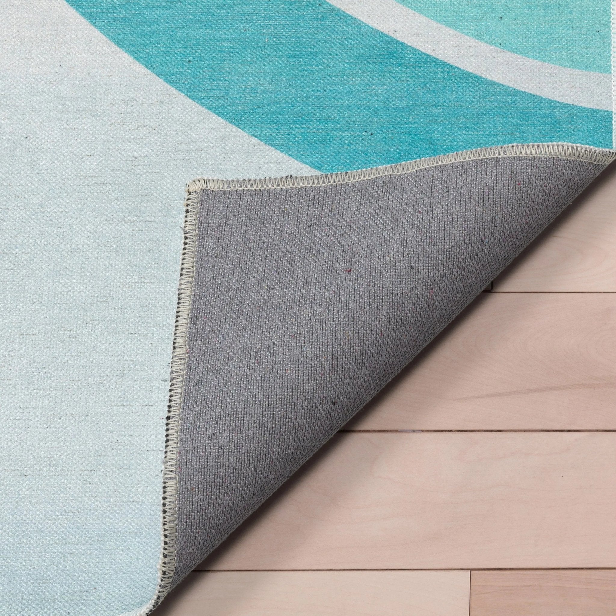 Curved Rainbow Modern Multi Color Blue Area Flat-Weave Rug Well Woven