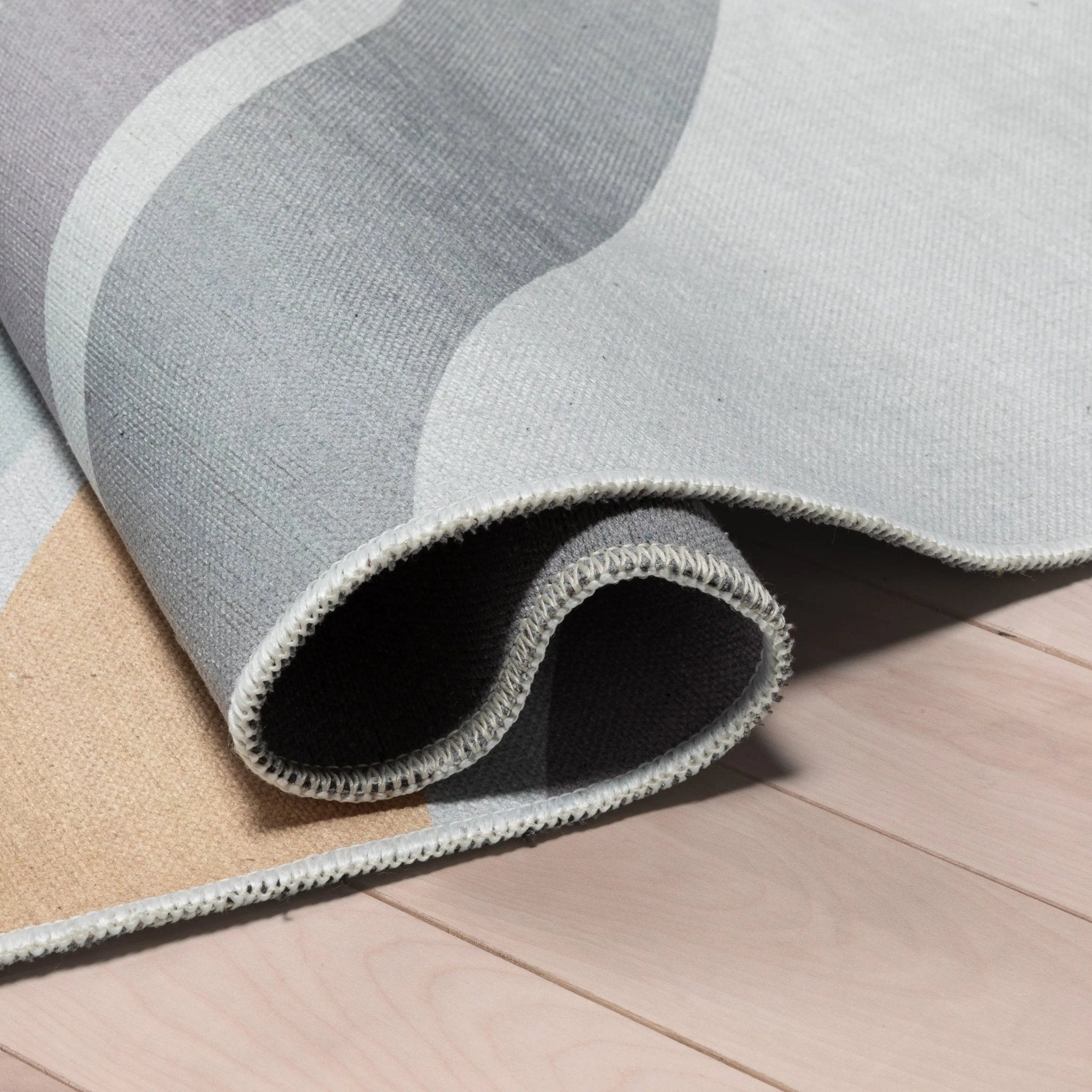 Curved Rainbow Modern Multi Color Purple Area Flat-Weave Rug Well Woven