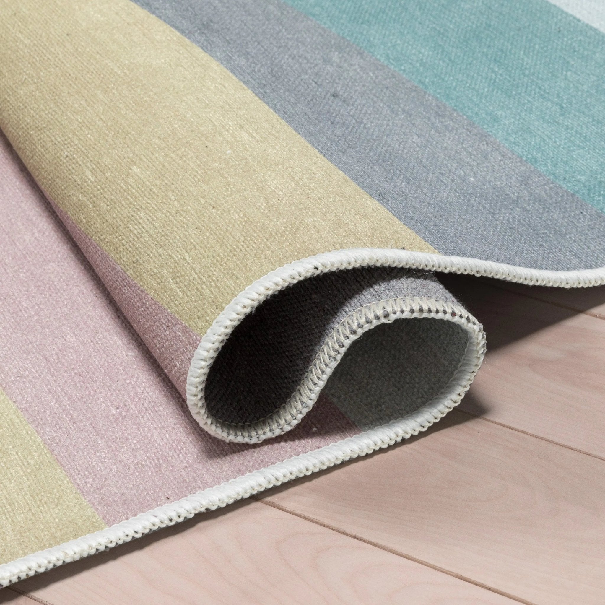 Kaleidoscope Rainbow Modern Multi Pastel Area Flat-Weave Rug Well Woven