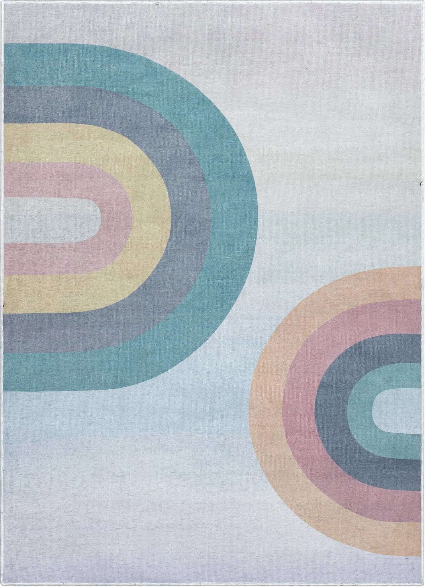 Kaleidoscope Rainbow Modern Multi Pastel Area Flat-Weave Rug Well Woven