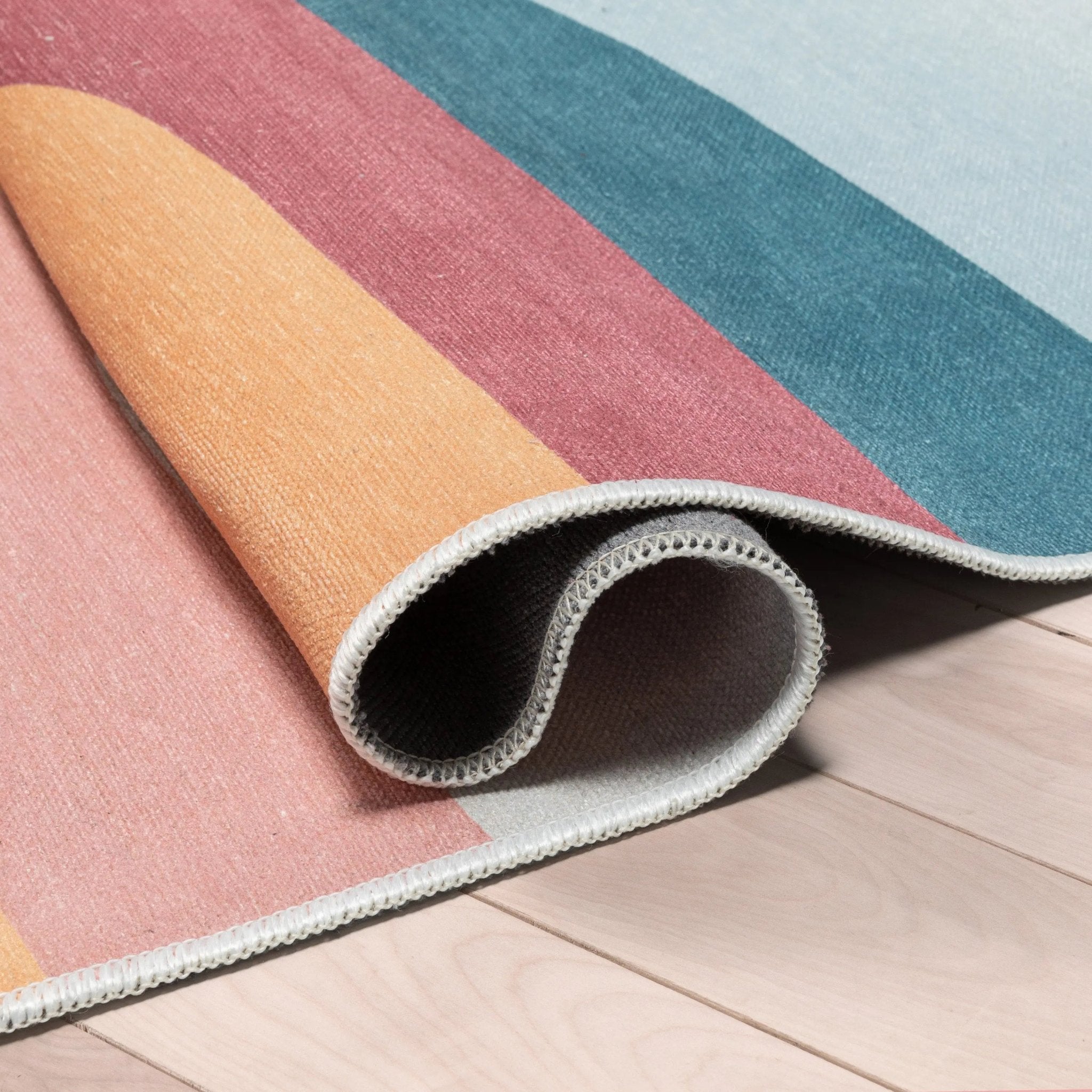 Kaleidoscope Rainbow Modern Multi Color Area Flat-Weave Rug Well Woven