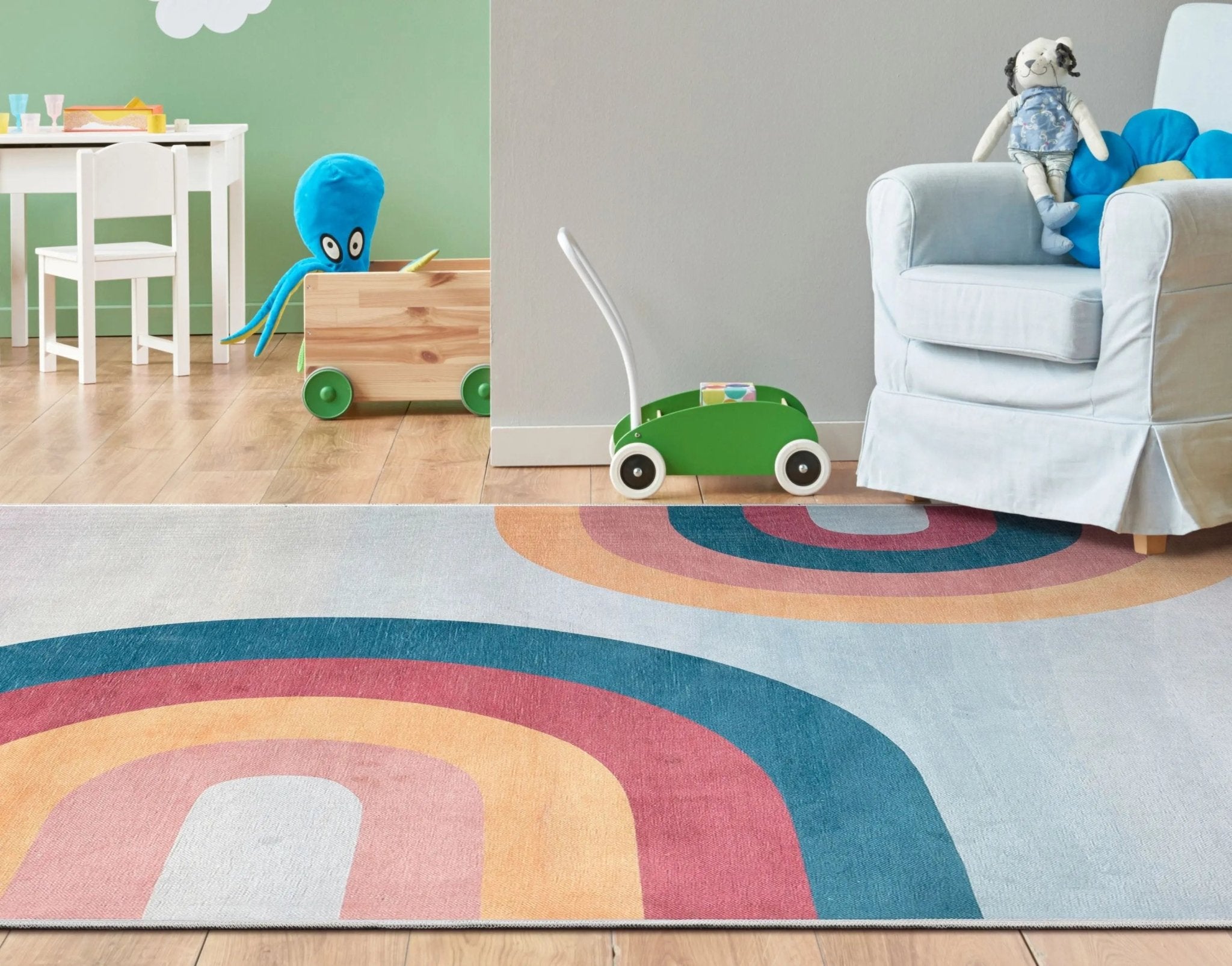 Kaleidoscope Rainbow Modern Multi Color Area Flat-Weave Rug Well Woven