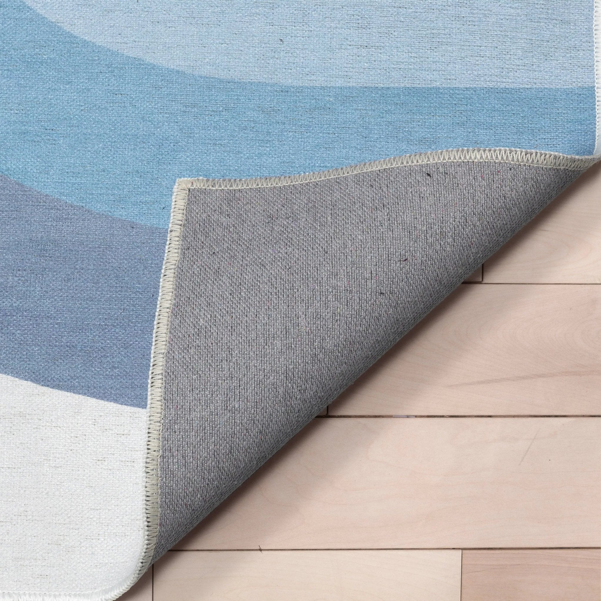 Twilight Rainbow Modern Blue Area Flat-Weave Rug Well Woven