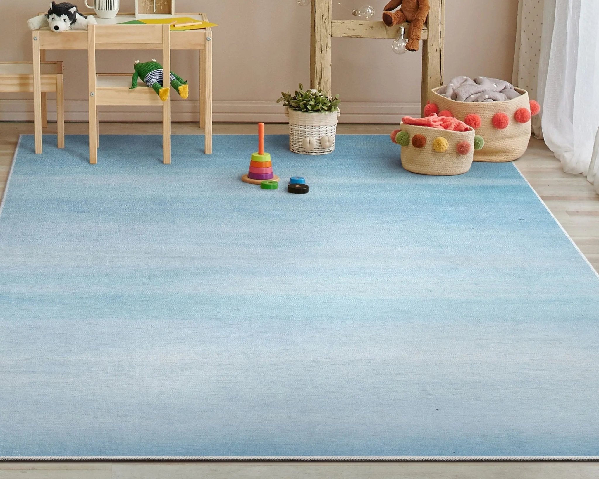 Nightfall Modern Blue Area Flat-Weave Rug Well Woven
