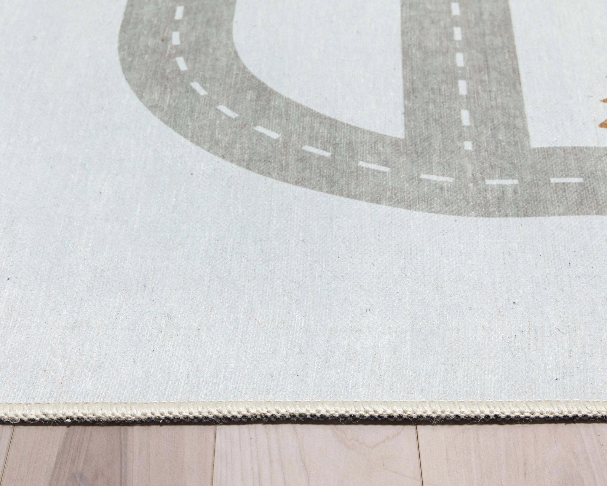 Playful Roads Modern Grey Area Flat-Weave Rug Well Woven