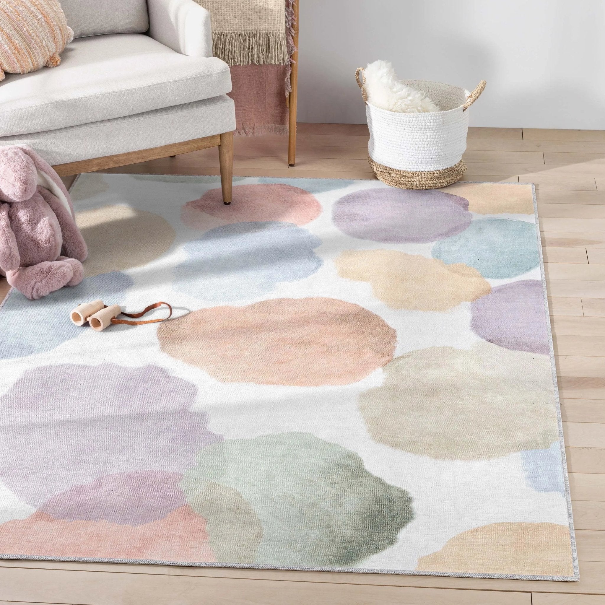 Watercolor Dot Modern Multi Color Area Flat-Weave Rug Well Woven