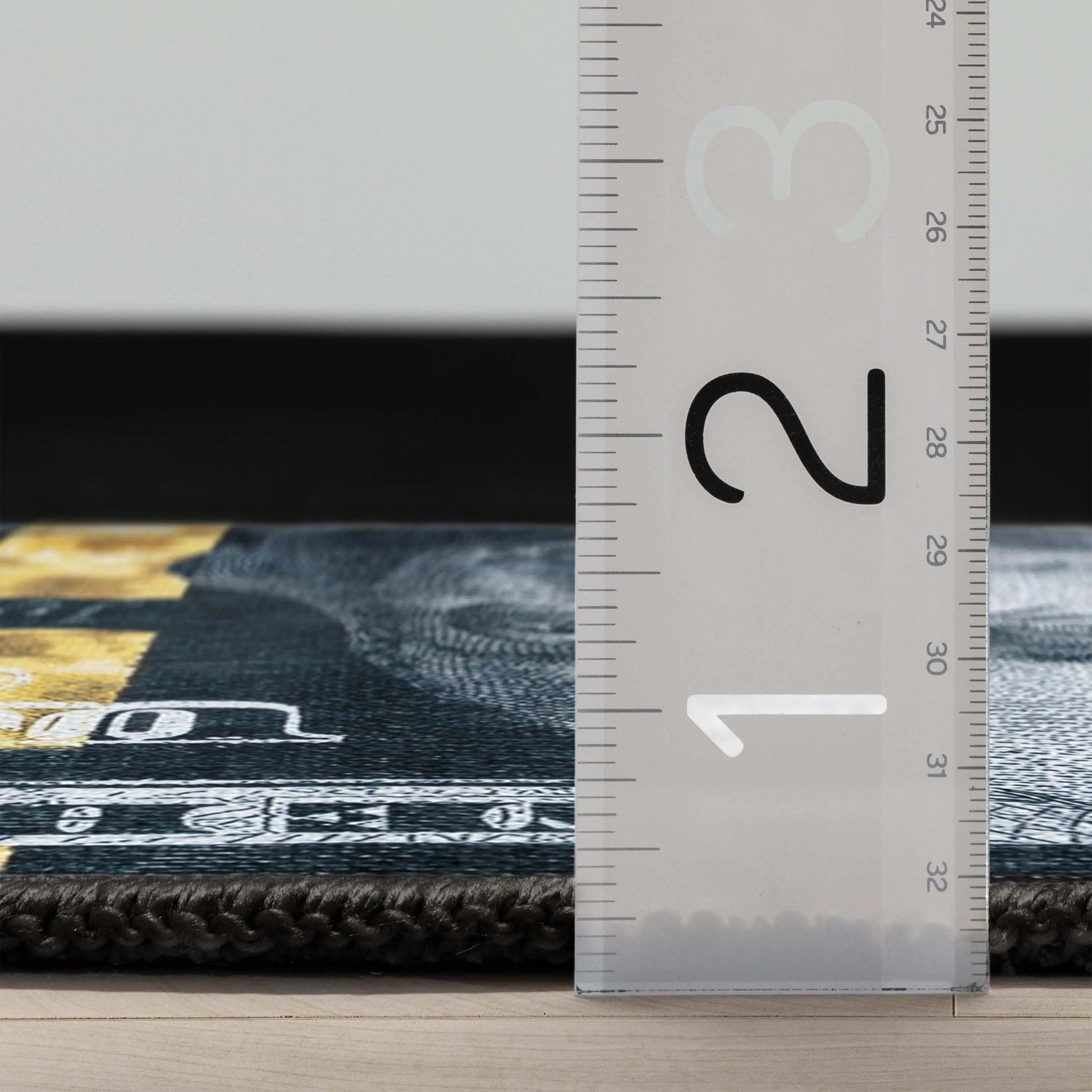 New Hundred Dollar Bill Black Black Novelty Runner Flat-Weave Rug Well Woven