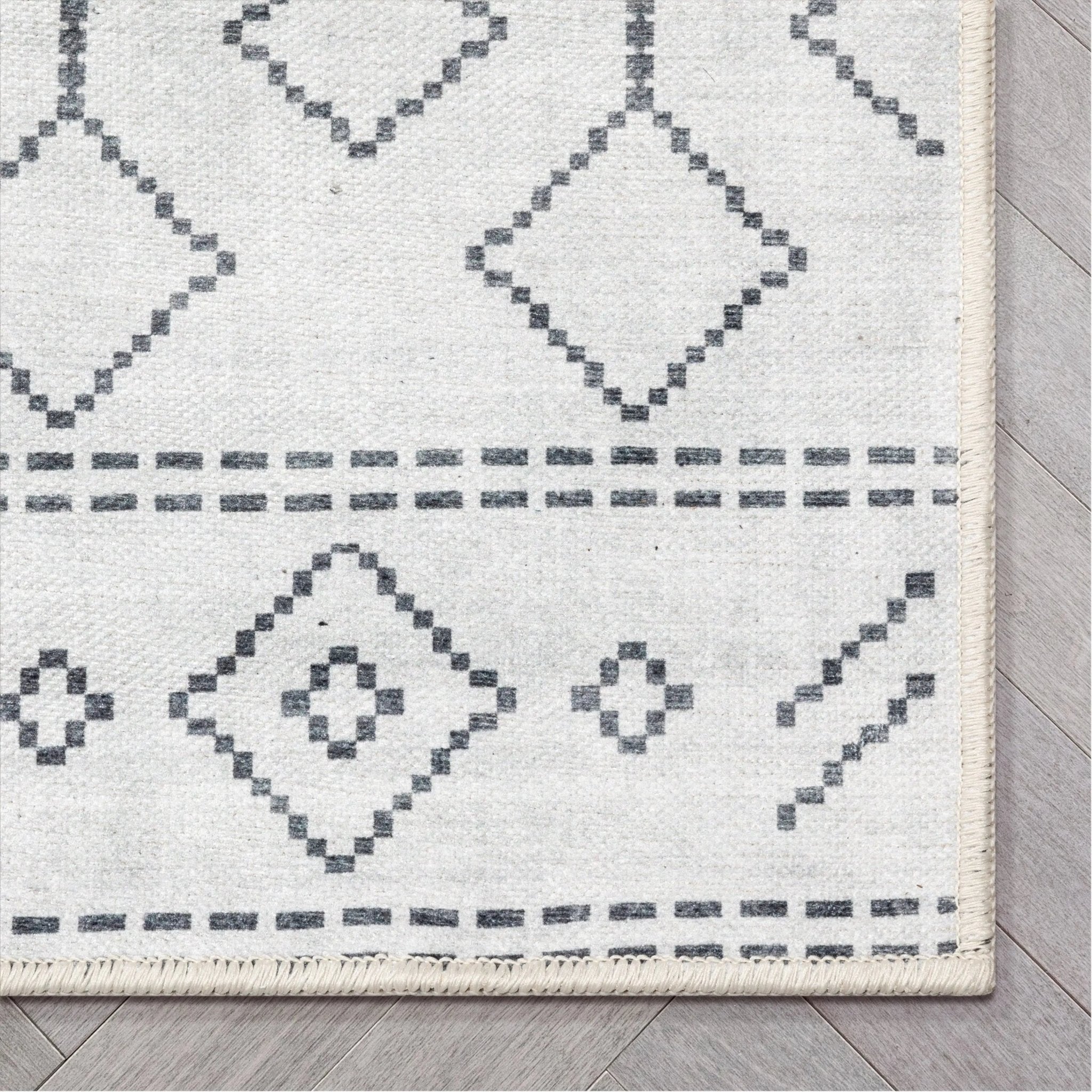 Anastasia Moroccan Trellis Pattern Ivory Grey Area Flat-Weave Rug Well Woven