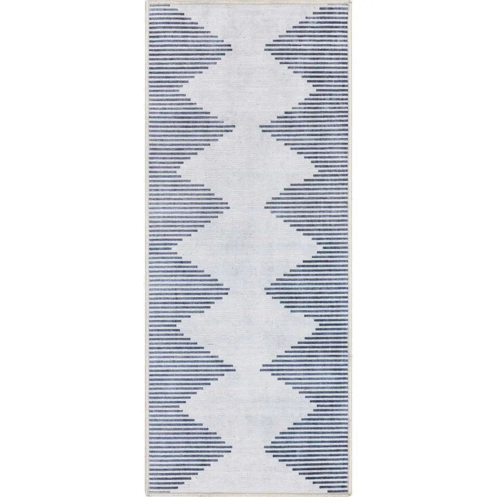 Bree Moroccan Diamond Stripes Ivory Grey Area Flat-Weave Rug Well Woven