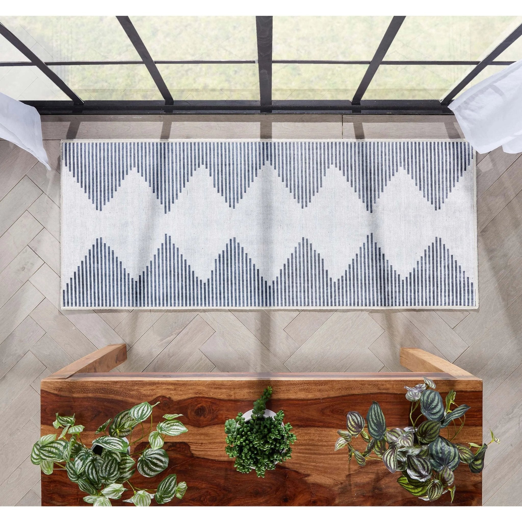 Bree Moroccan Diamond Stripes Ivory Grey Area Flat-Weave Rug Well Woven