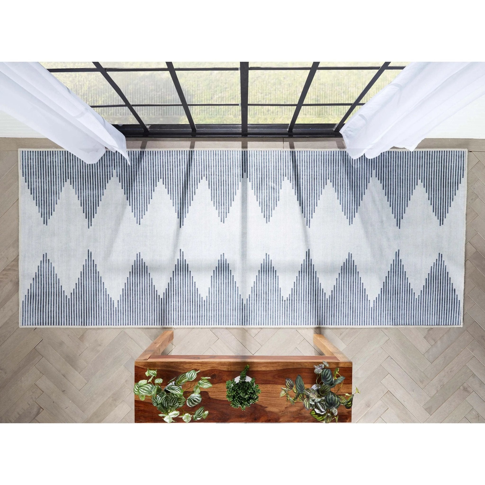 Bree Moroccan Diamond Stripes Ivory Grey Area Flat-Weave Rug Well Woven