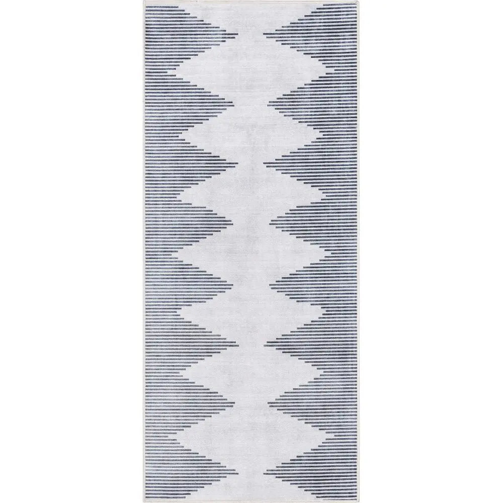 Bree Moroccan Diamond Stripes Ivory Grey Area Flat-Weave Rug Well Woven